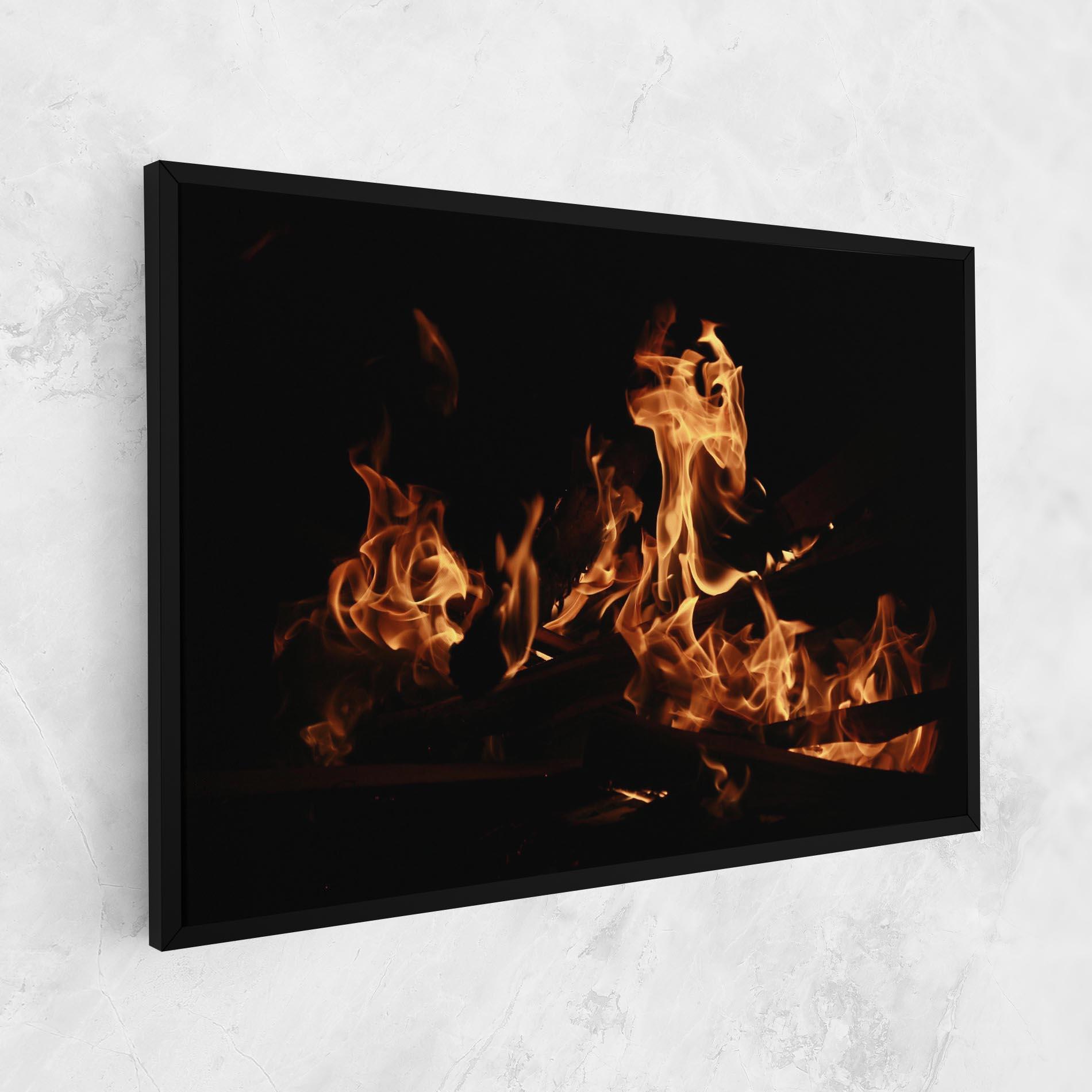 Картина на платно Fire On Black mockup 1