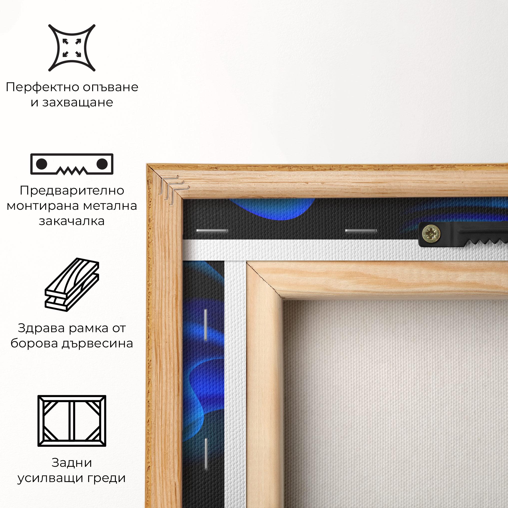 Картина на платно Blue Fire mockup 5