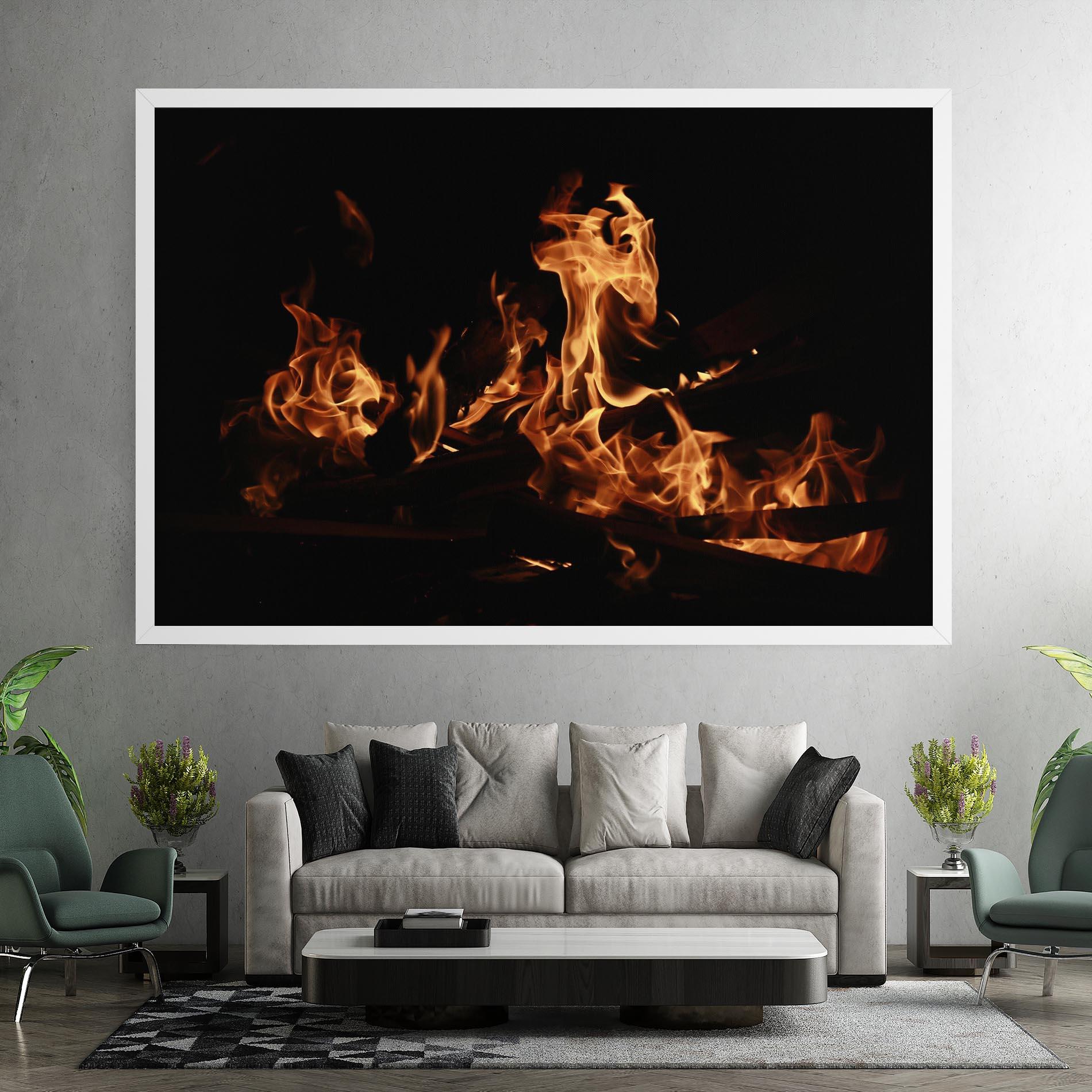 Картина на платно Fire On Black mockup 7
