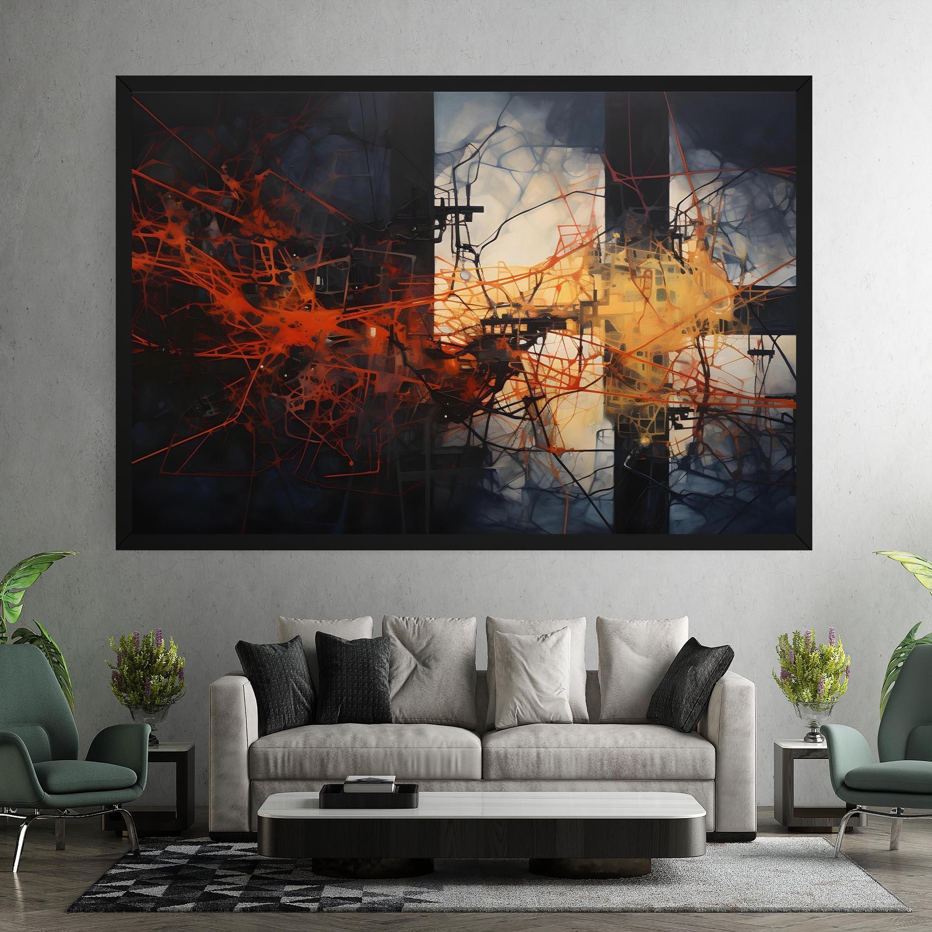 Картина на платно Abstract Fire Style mockup 7