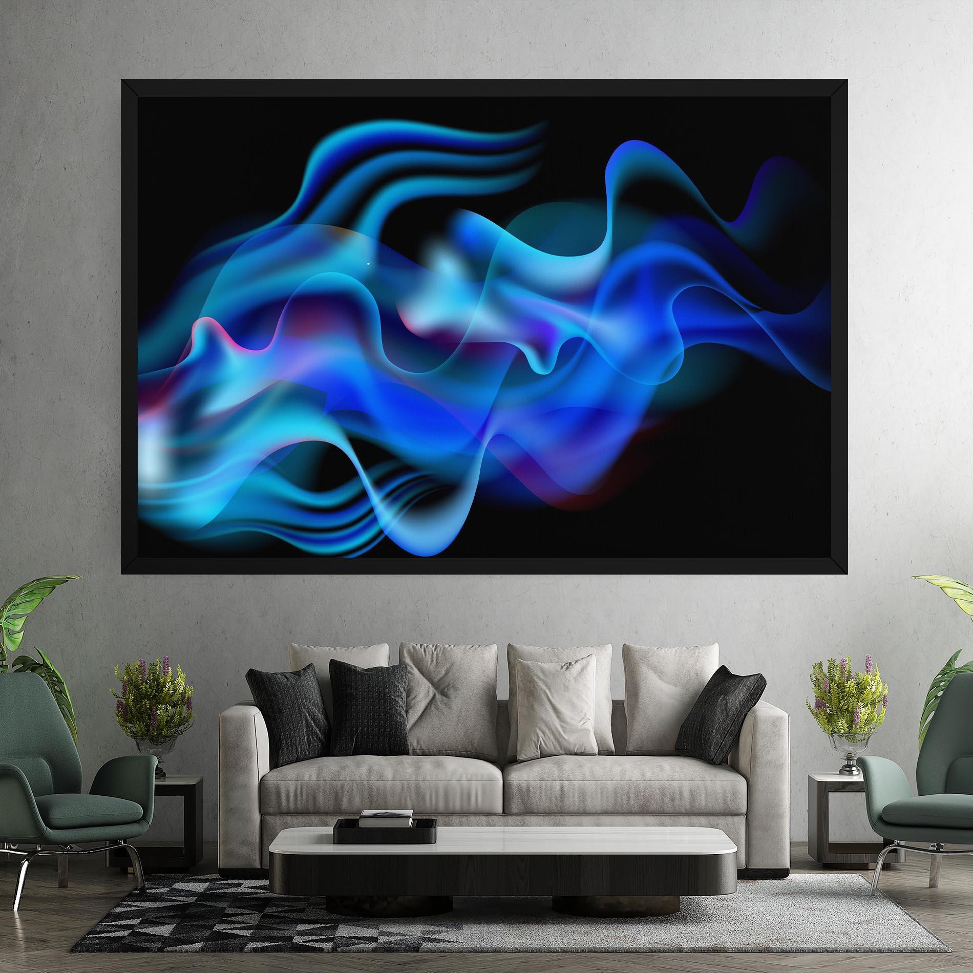 Картина на платно Blue Fire mockup 7