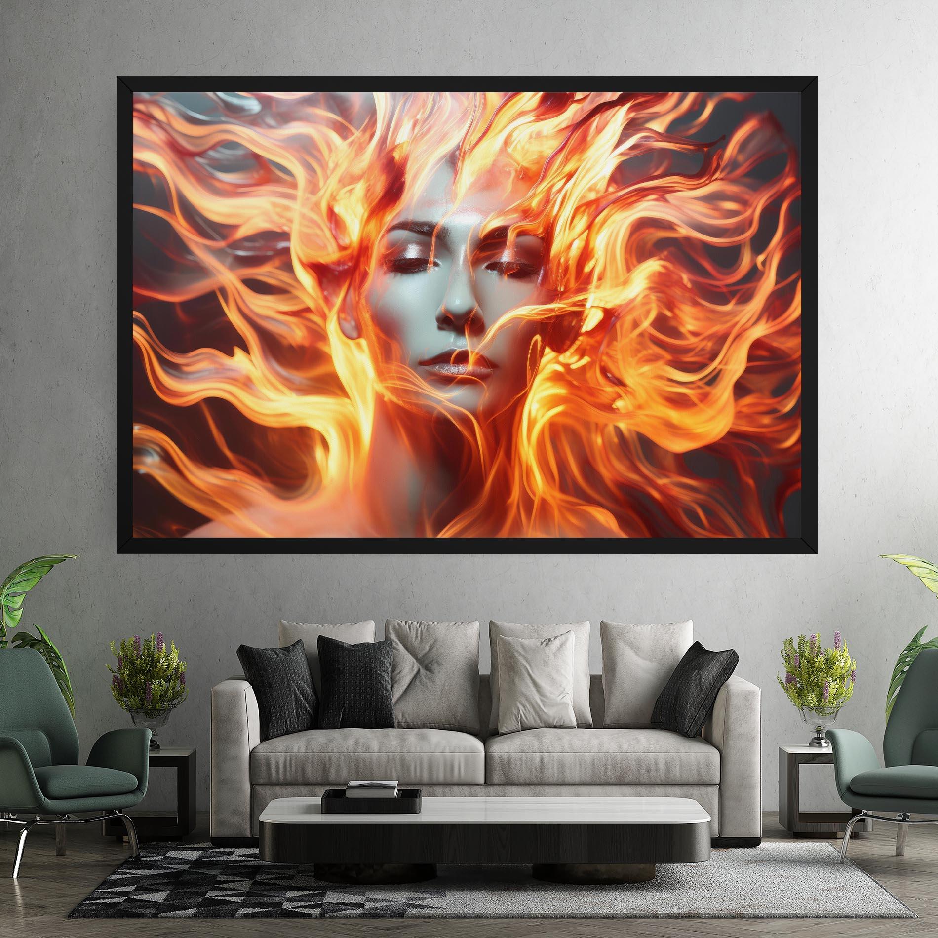 Картина на платно Fire Hair mockup 7
