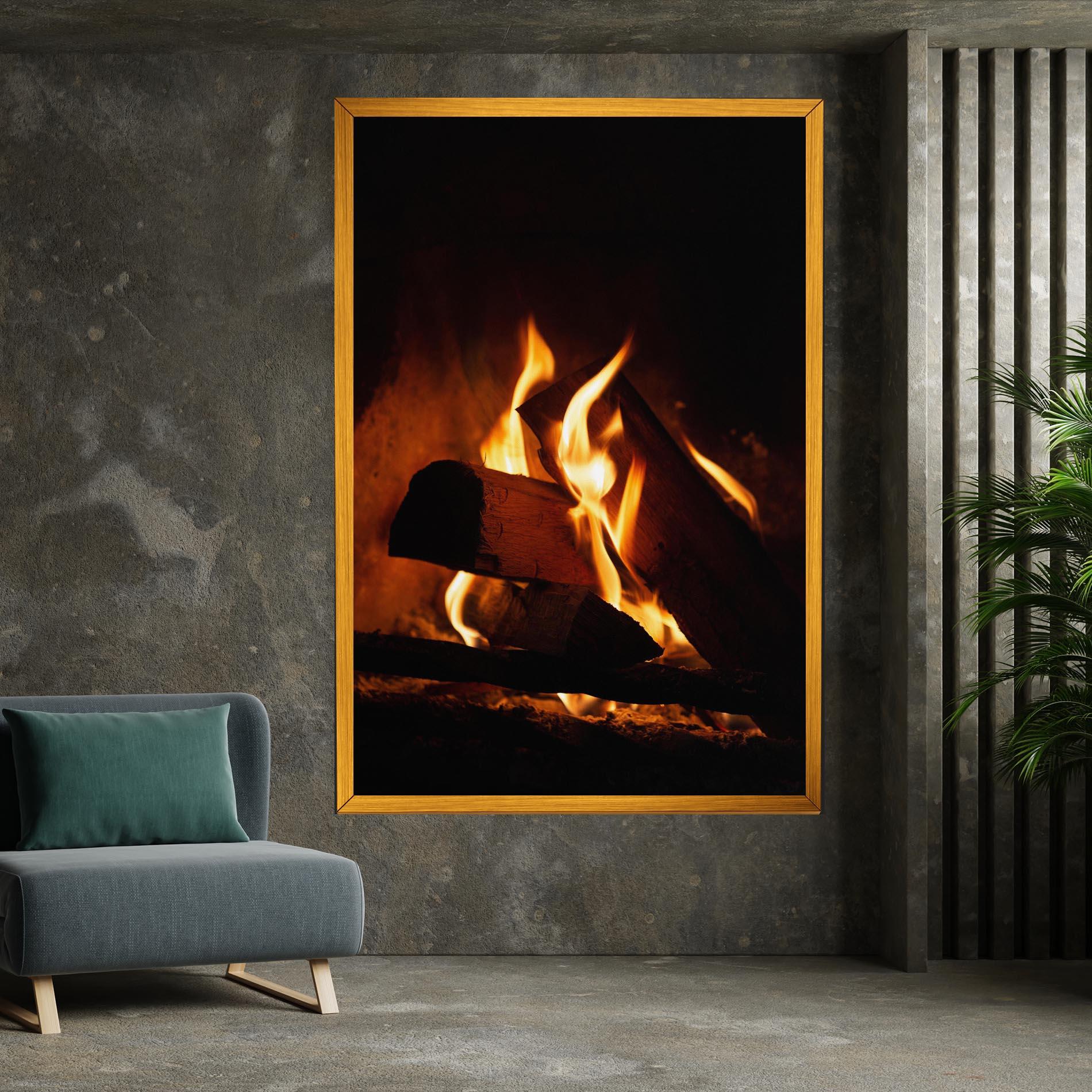 Картина на платно Fire Wood View mockup 7