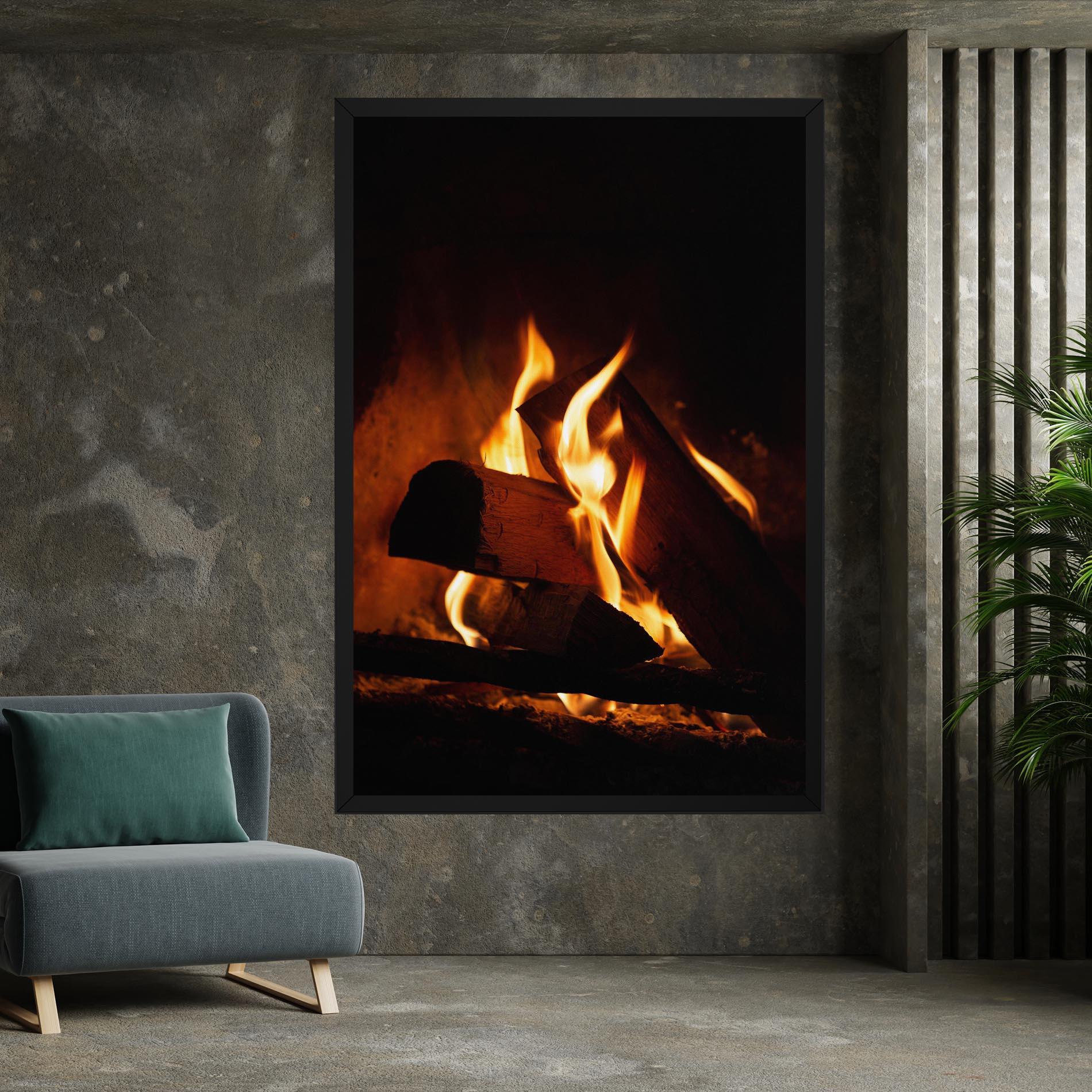 Картина на платно Fire Wood View mockup 7