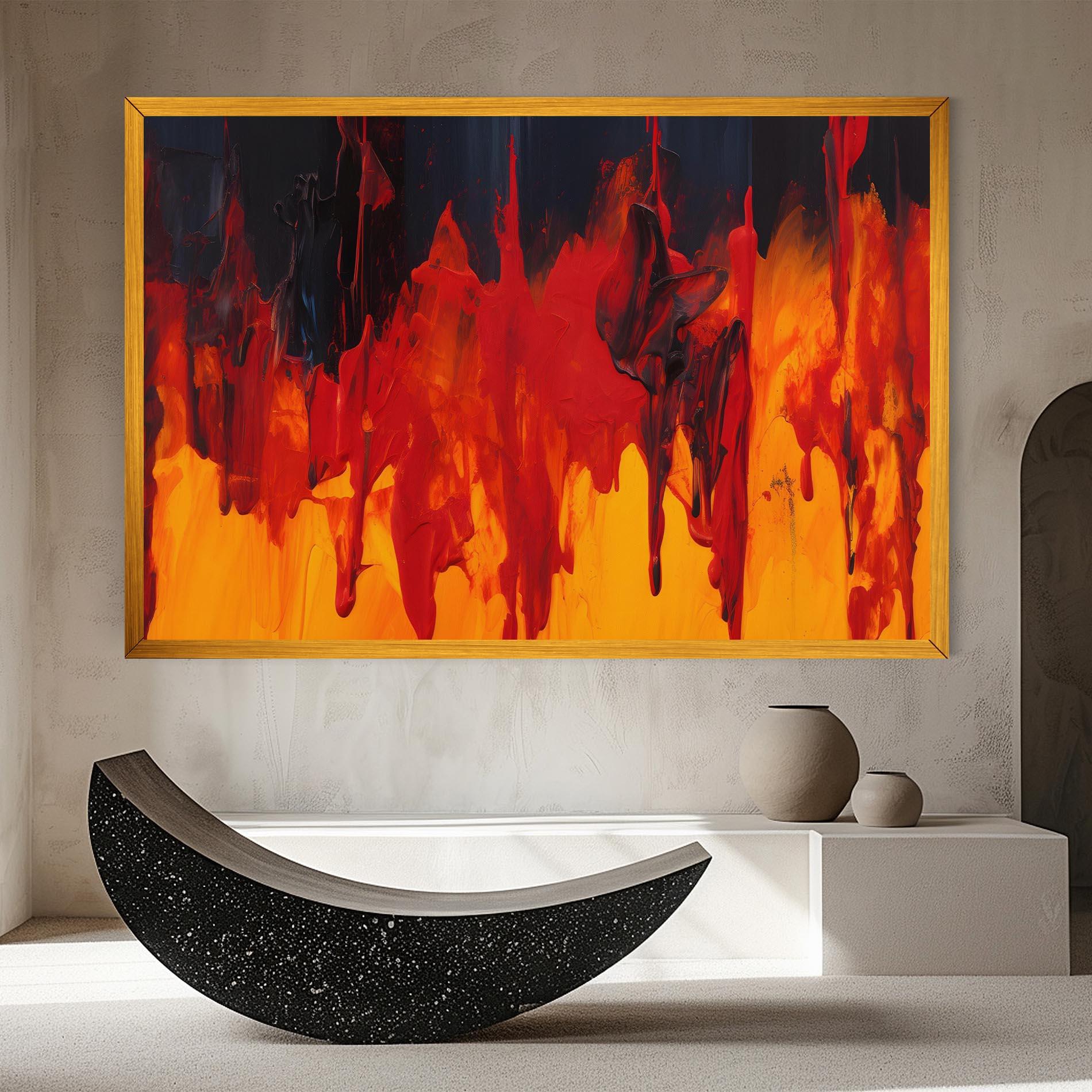 Картина на платно Colorful Fire Art mockup 8