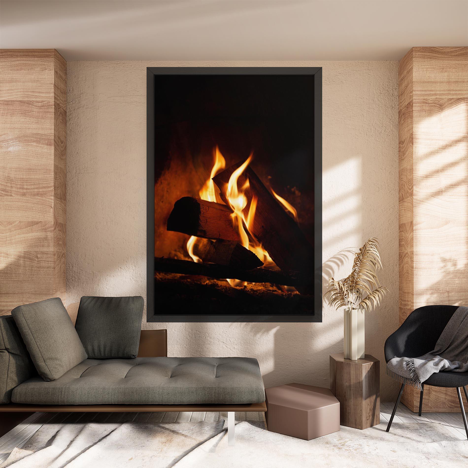 Картина на платно Fire Wood View mockup 8
