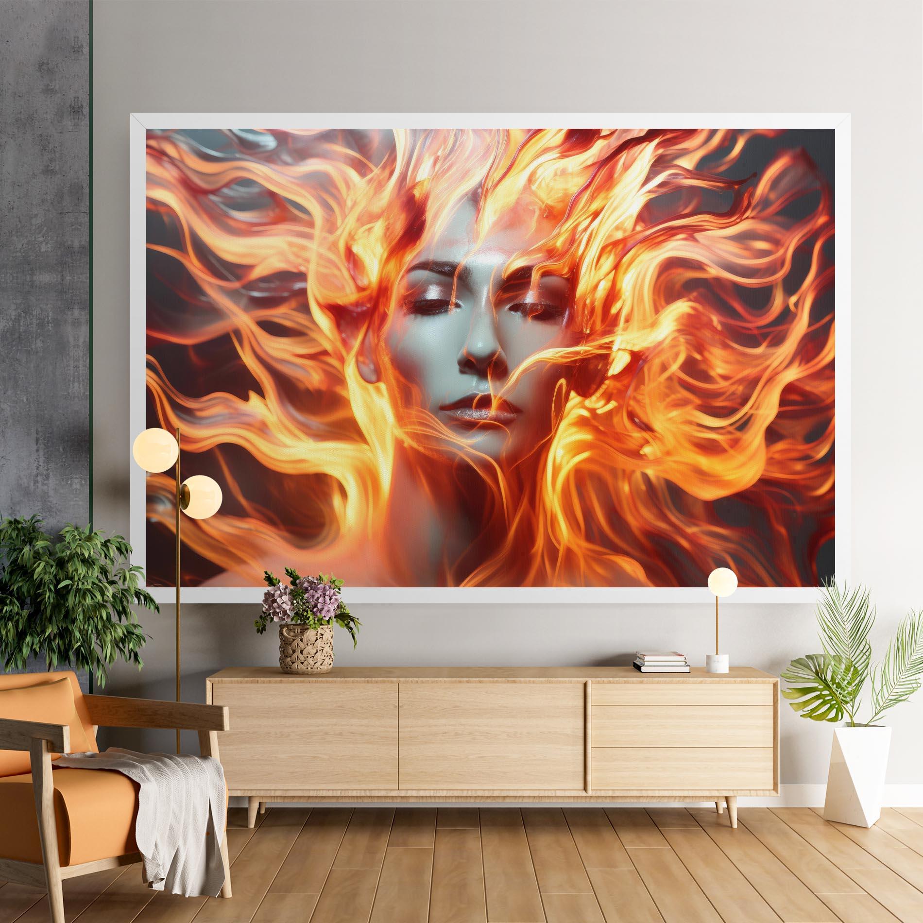 Картина на платно Fire Hair mockup 9