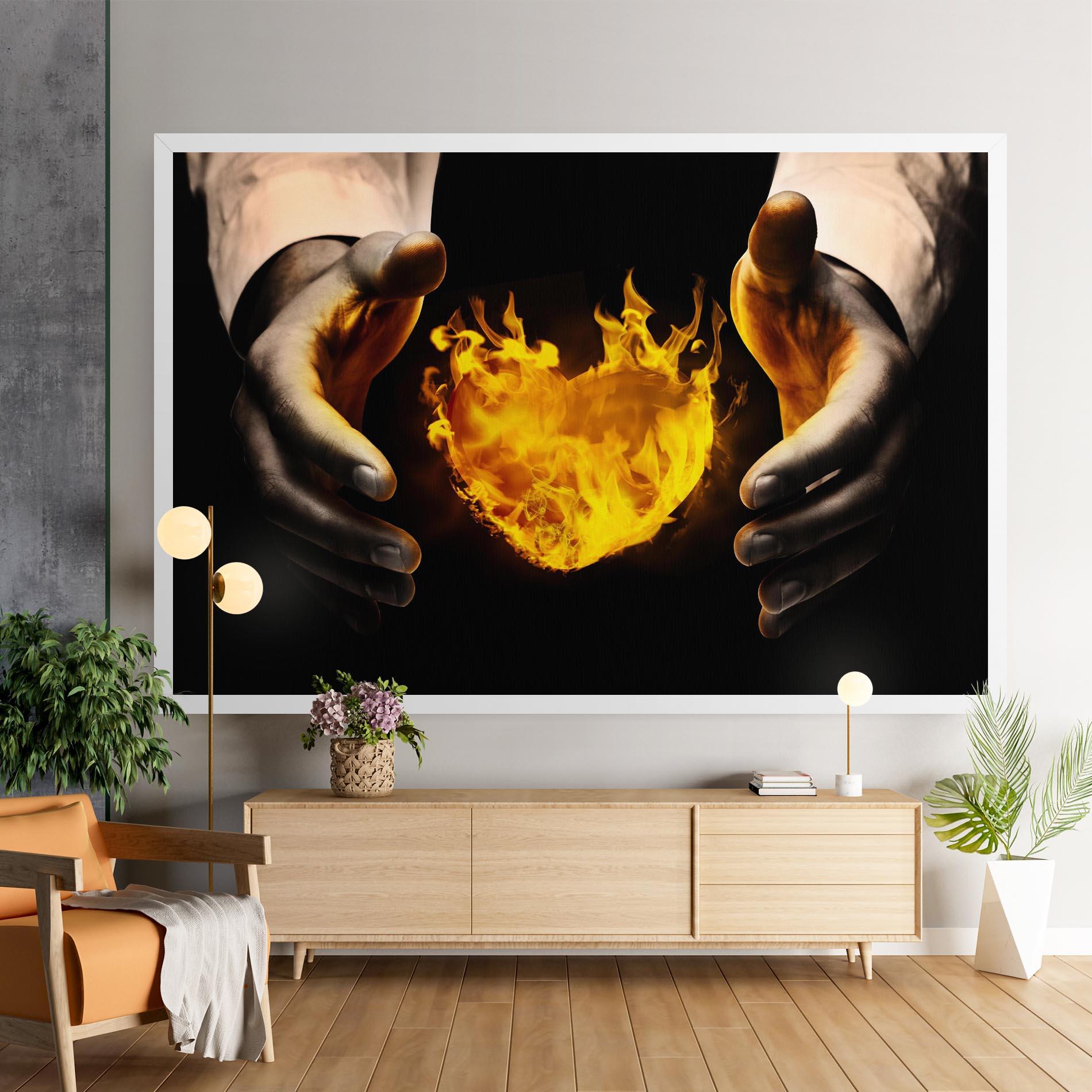 Картина на платно Fire Heart mockup 9
