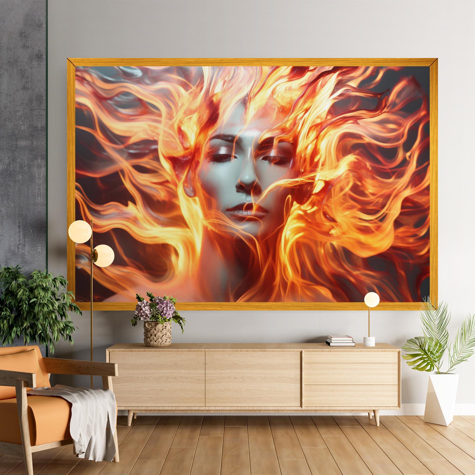 Картина на платно Fire Hair mockup 9