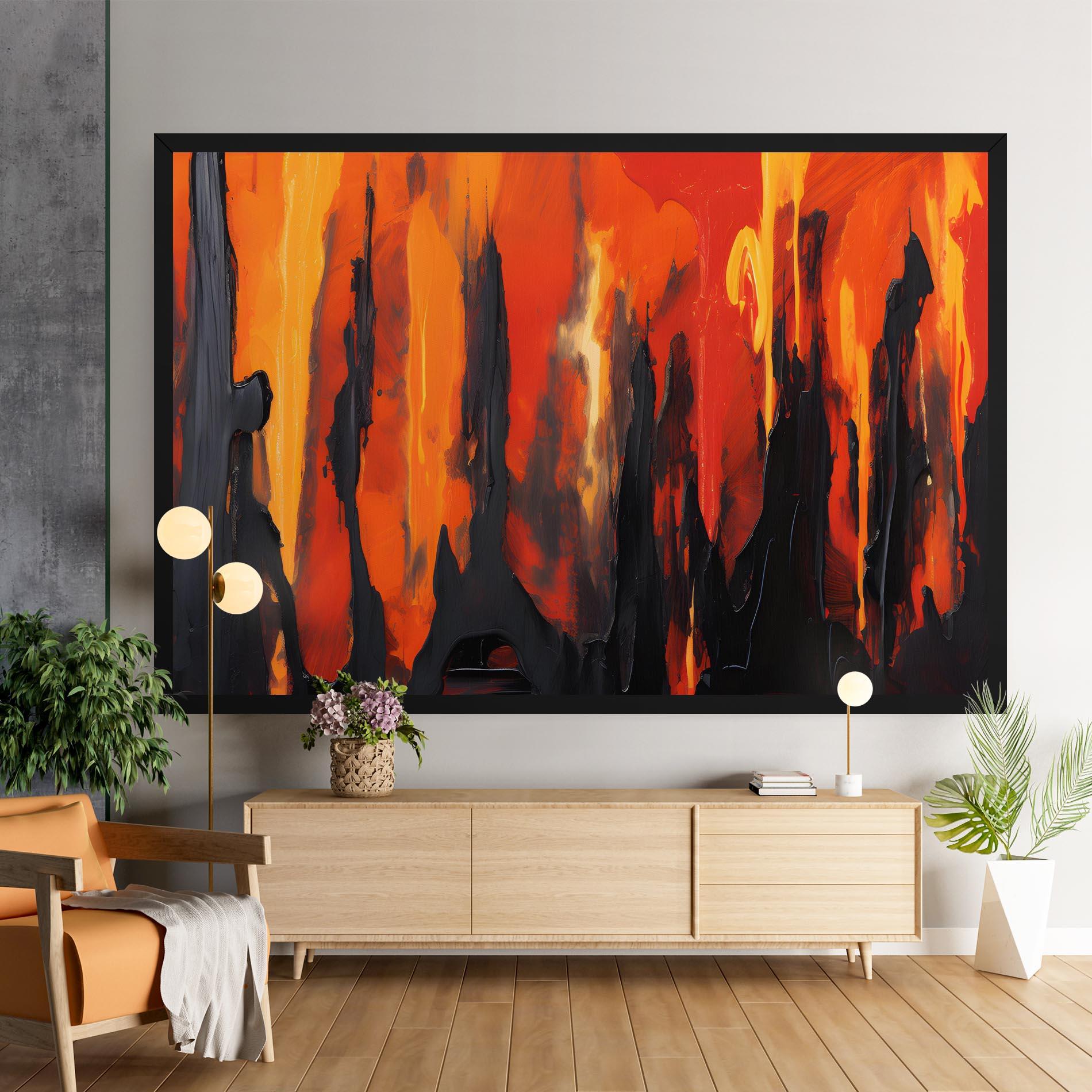 Картина на платно Abstract Fire Art mockup 9