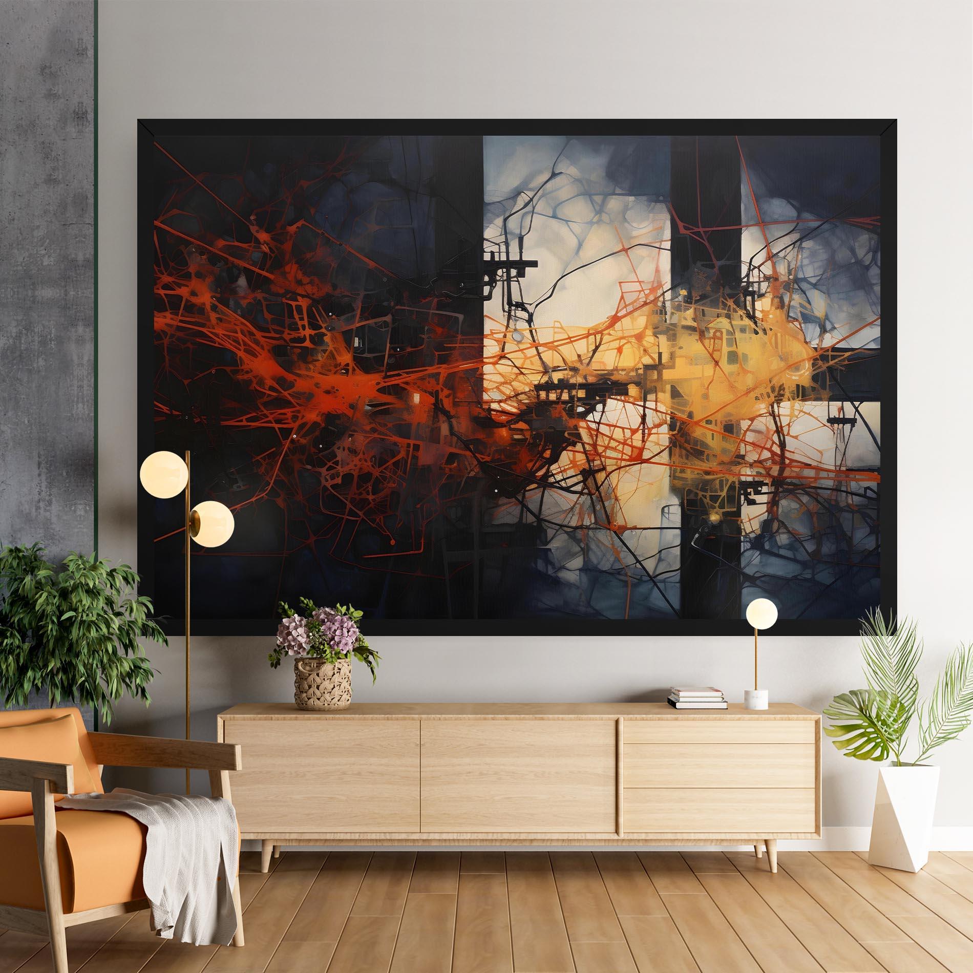 Картина на платно Abstract Fire Style mockup 9