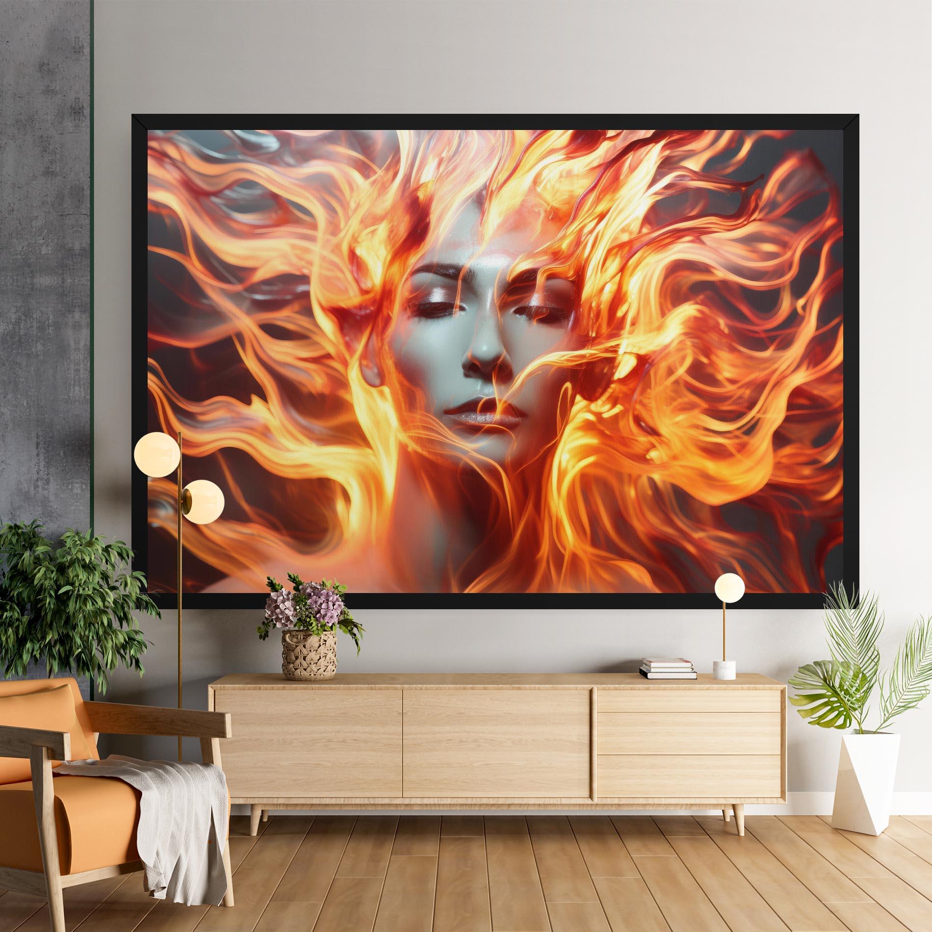 Картина на платно Fire Hair mockup 9