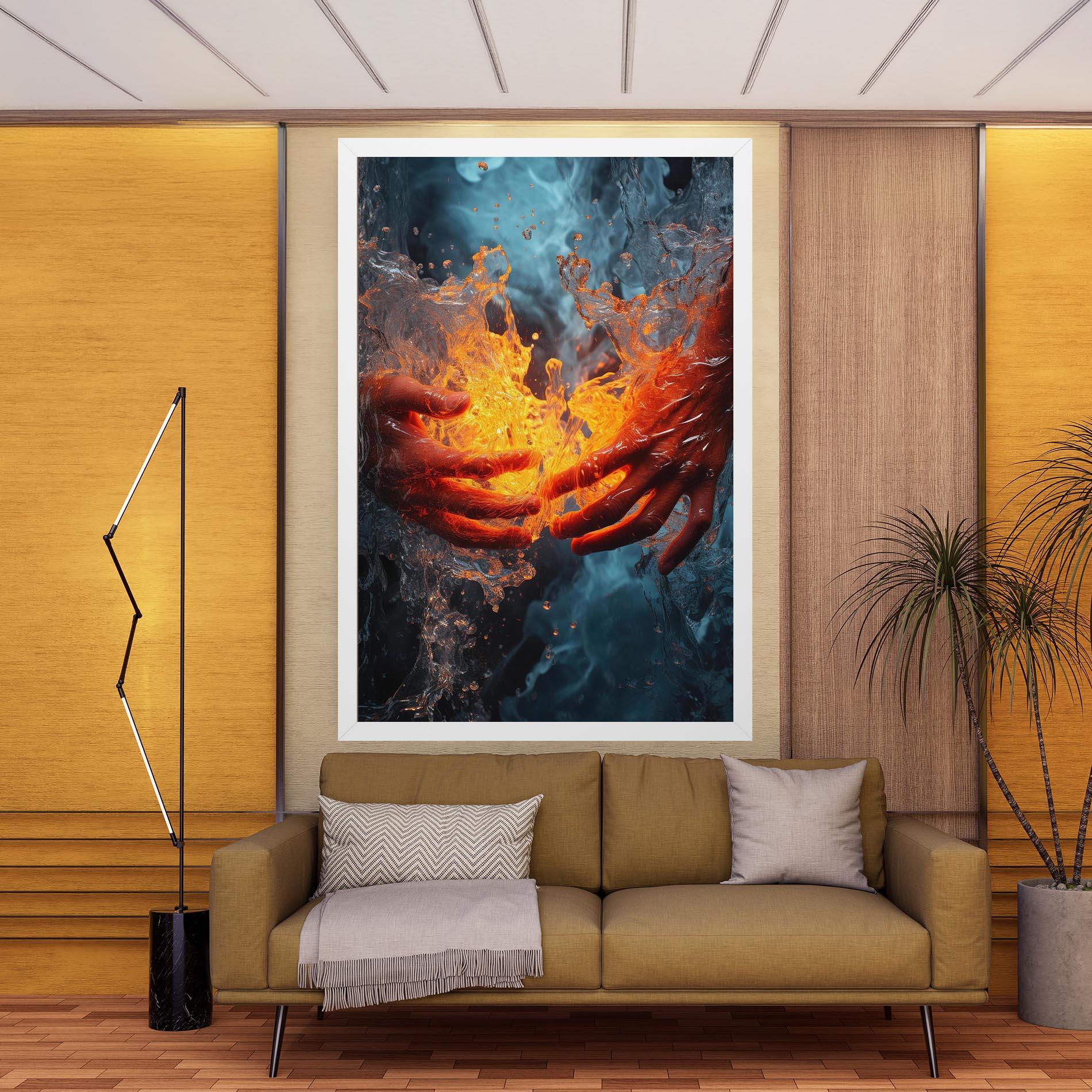 Картина на платно Fire Water mockup 9