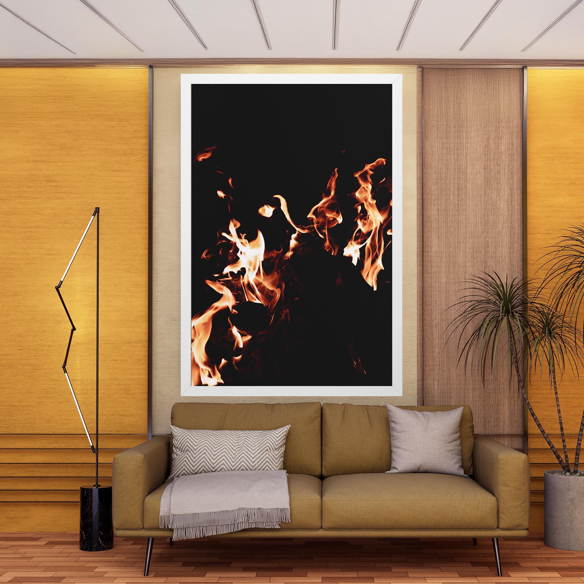 Картина на платно Red Grey Fire mockup 9