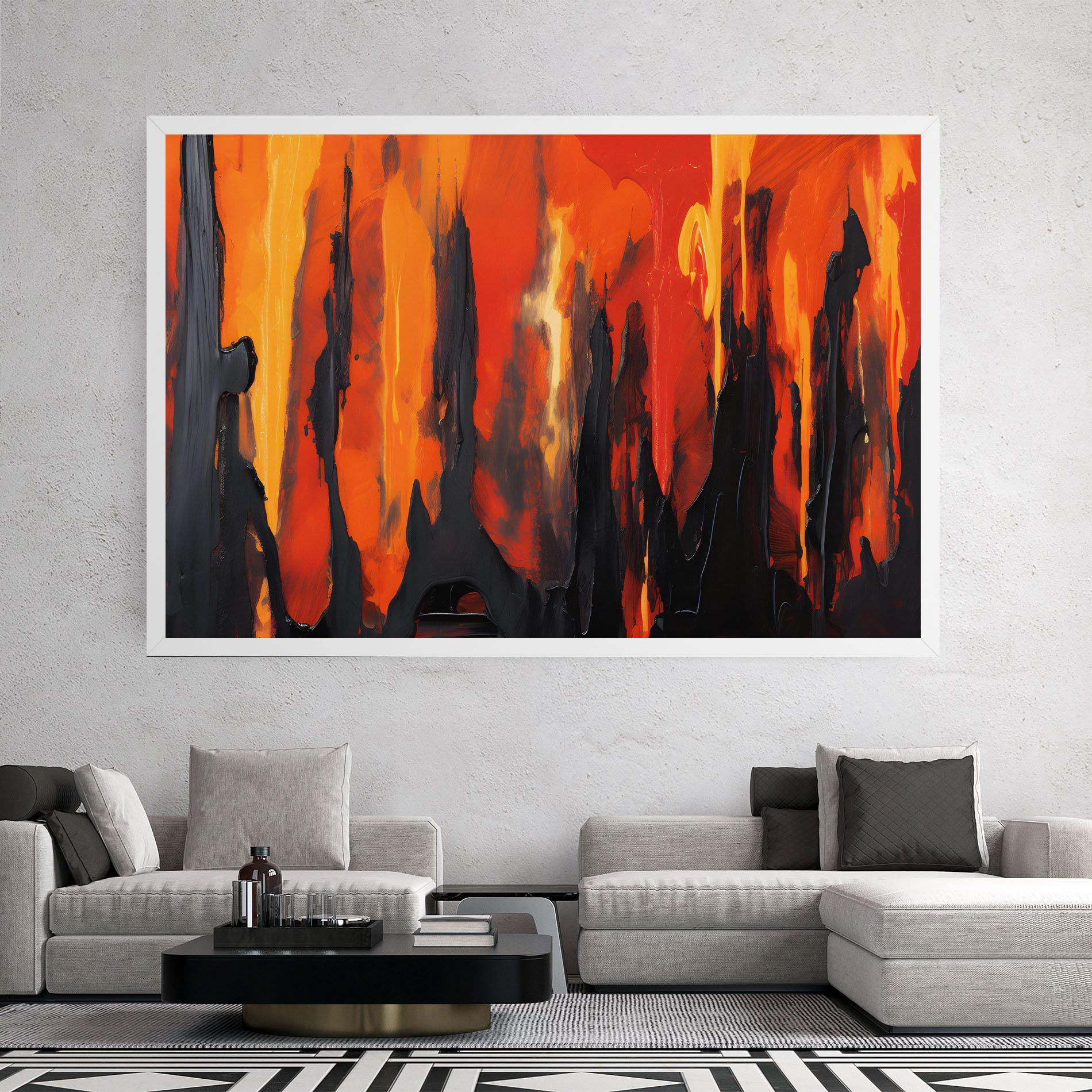 Картина на платно Abstract Fire Art mockup 2