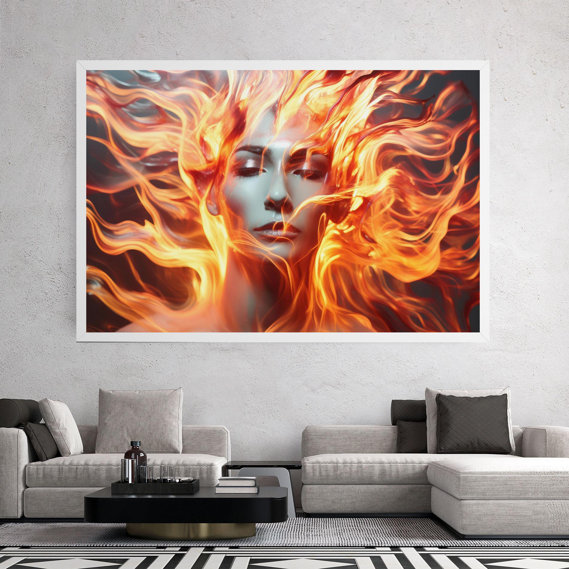 Картина на платно Fire Hair mockup 2
