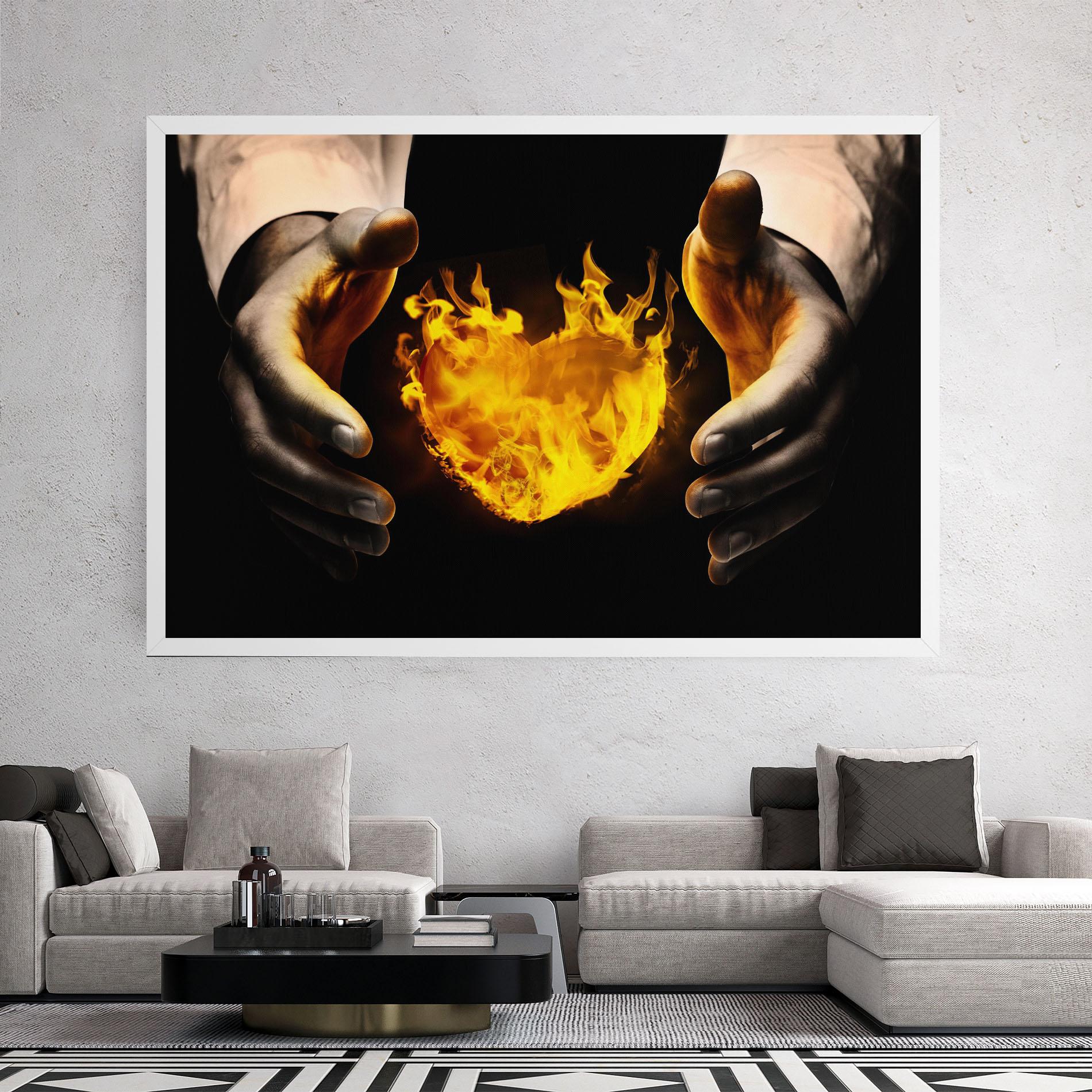 Картина на платно Fire Heart mockup 2