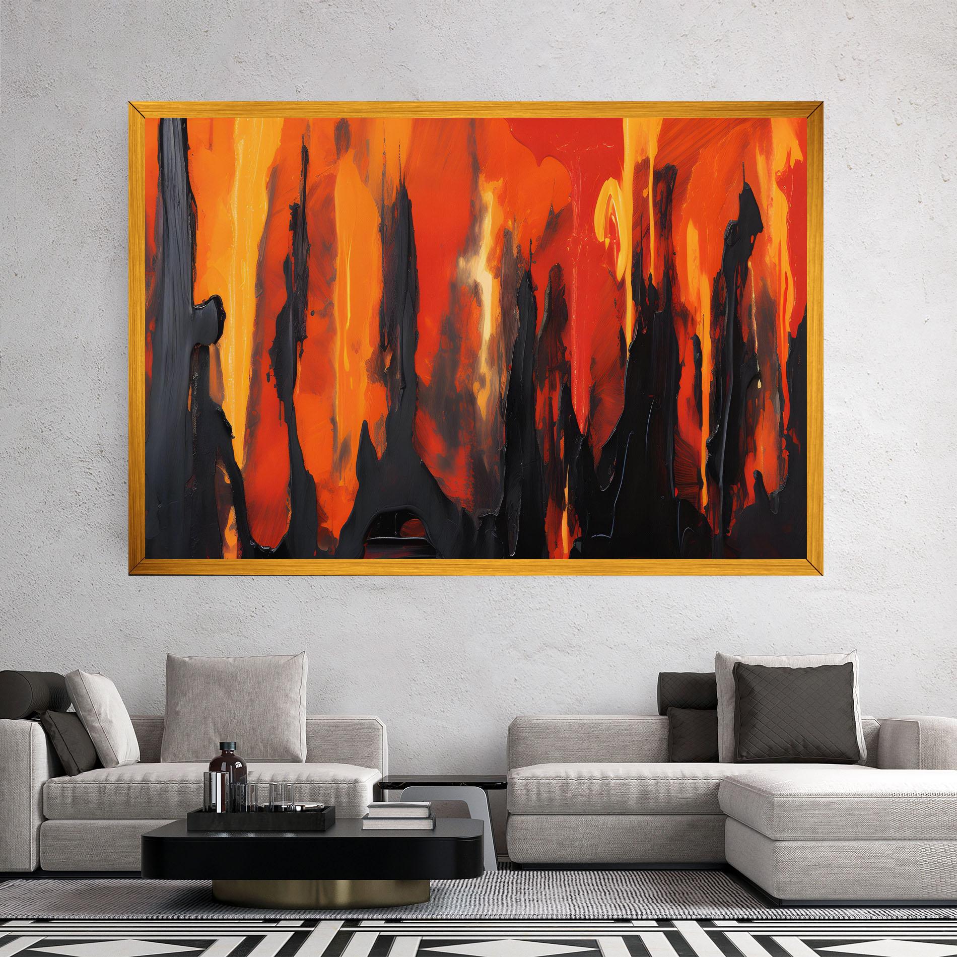 Картина на платно Abstract Fire Art mockup 2