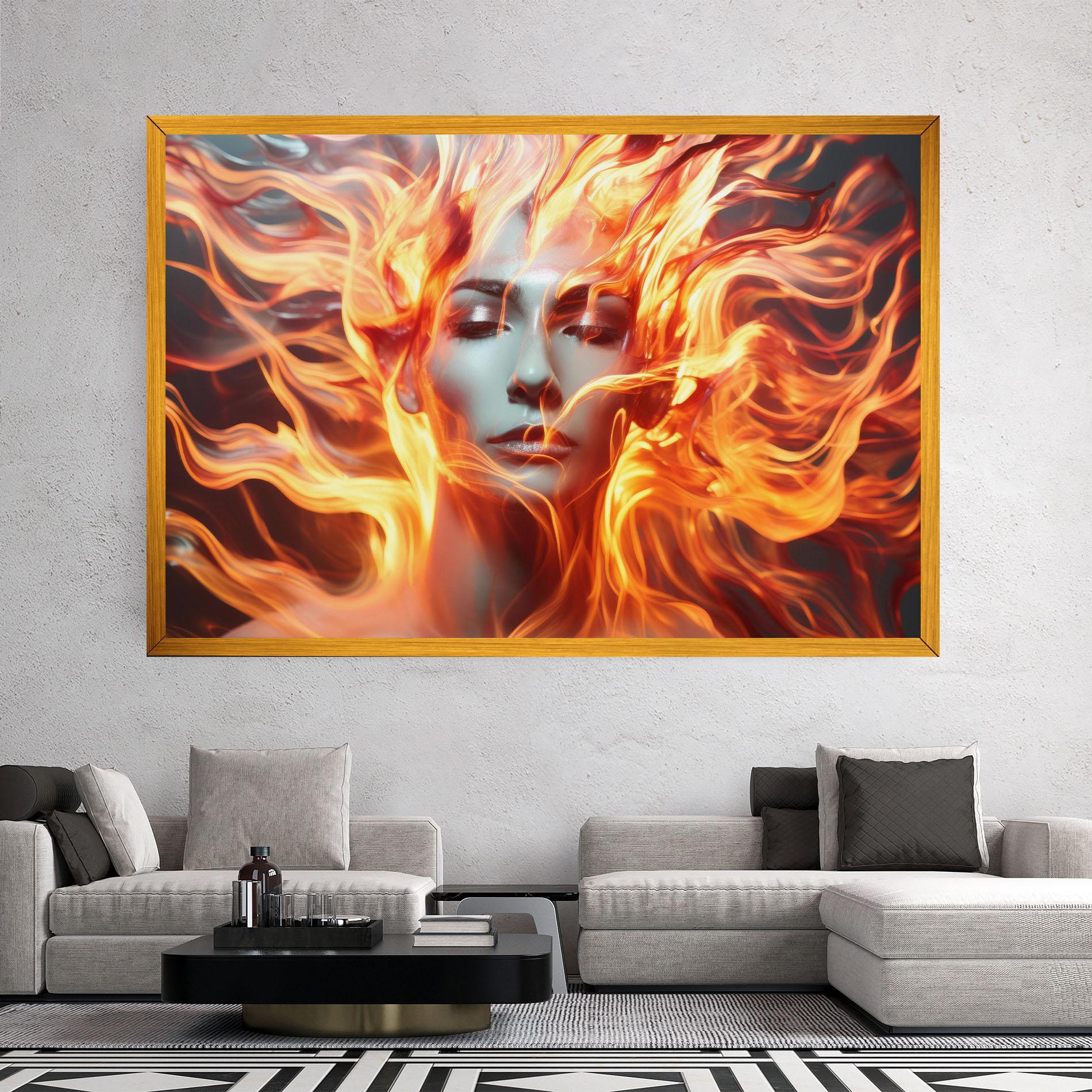 Картина на платно Fire Hair mockup 2