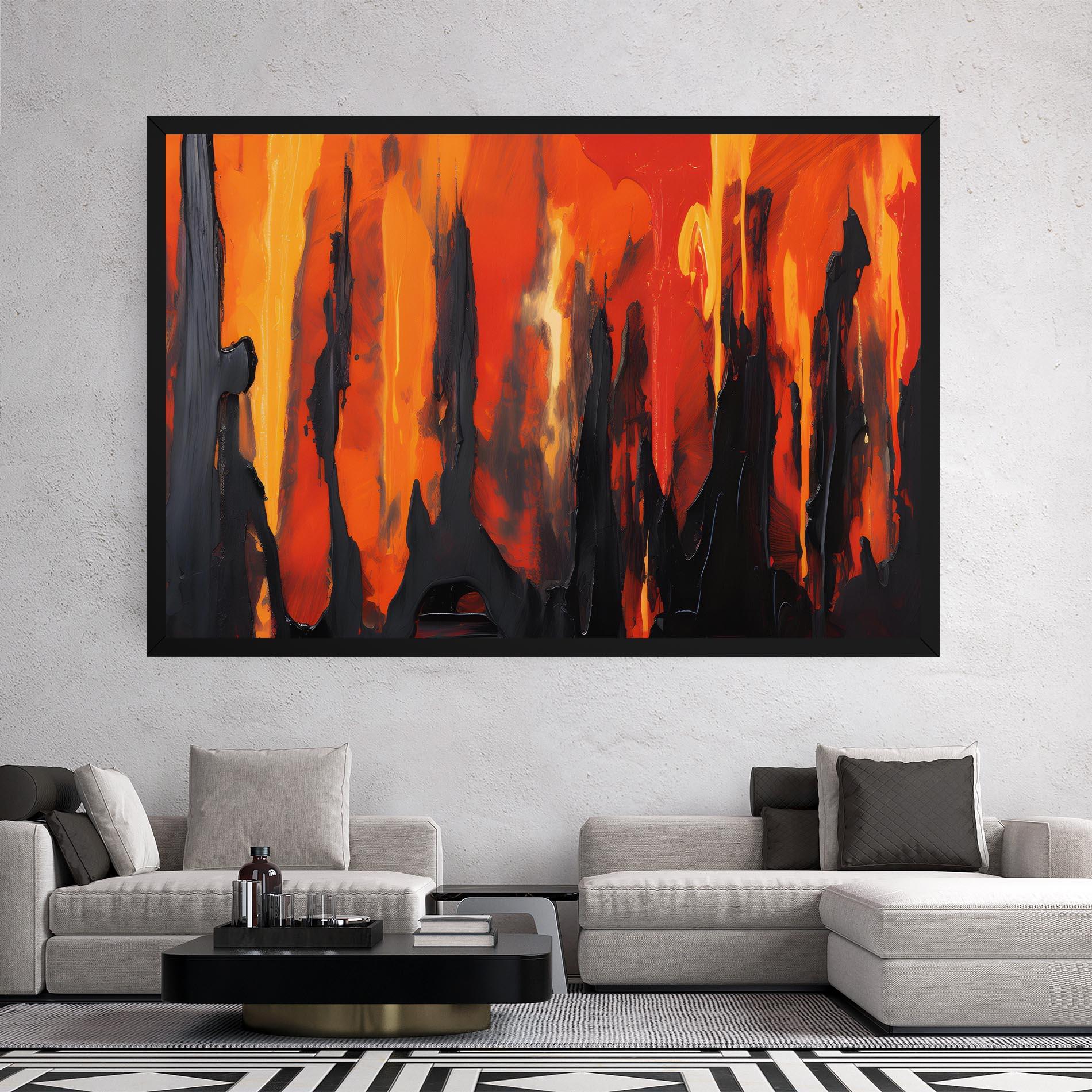 Картина на платно Abstract Fire Art mockup 2