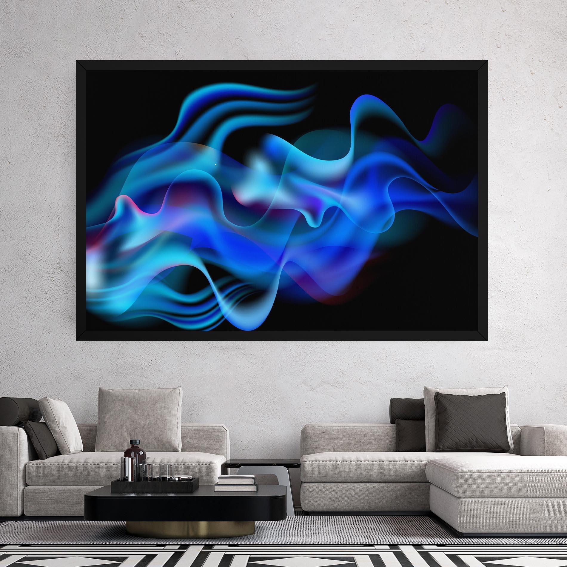 Картина на платно Blue Fire mockup 2