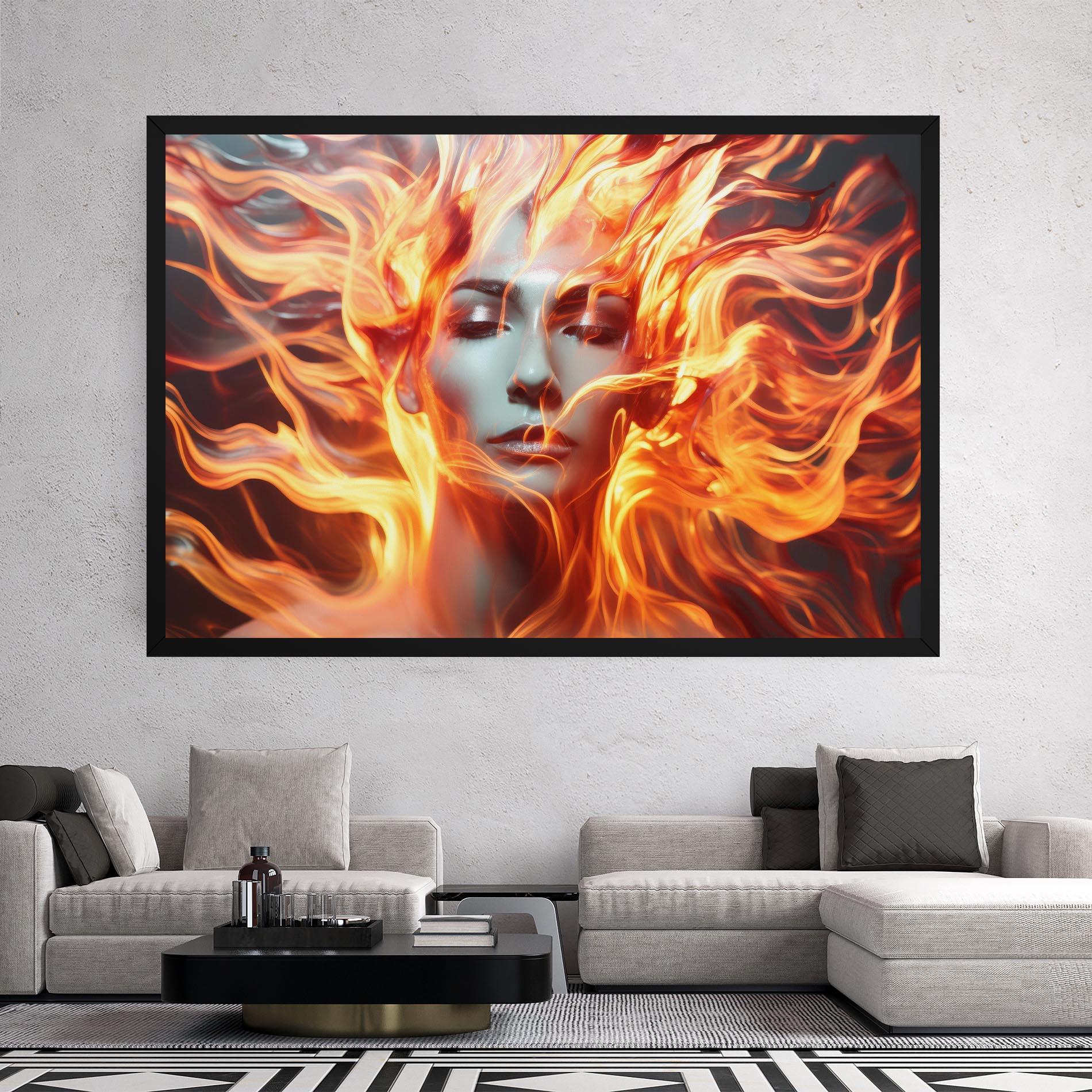 Картина на платно Fire Hair mockup 2