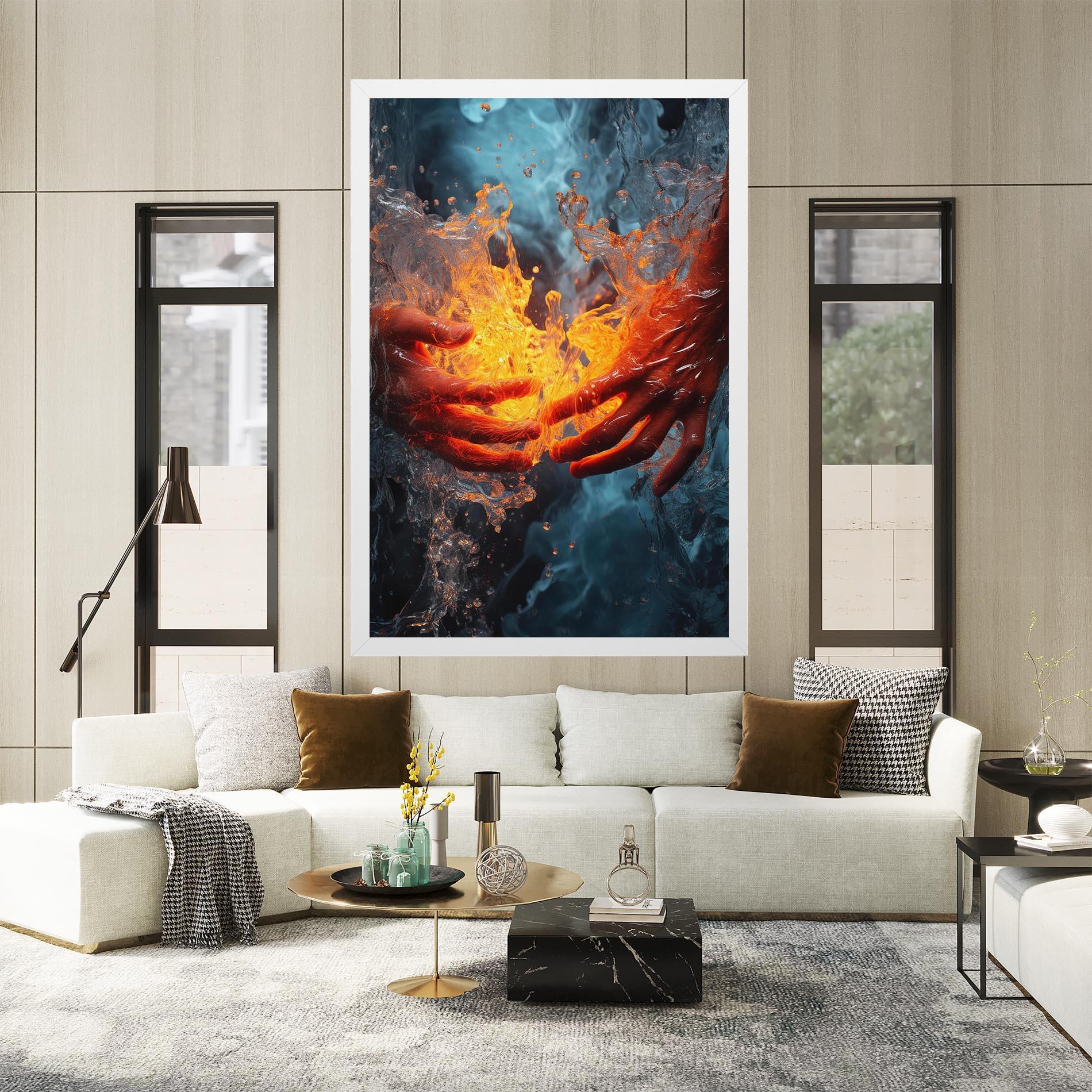 Картина на платно Fire Water mockup 2