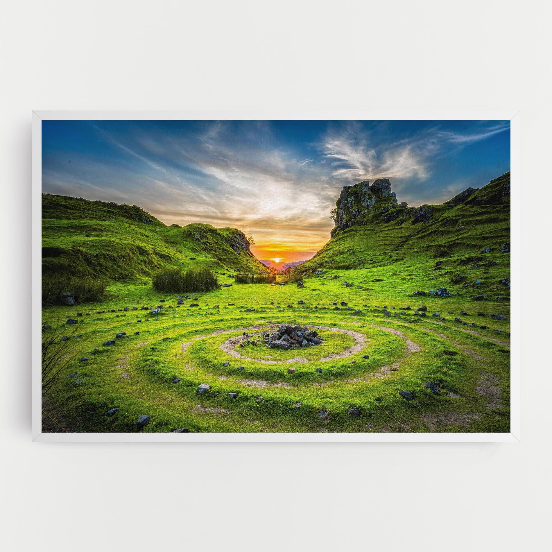 Картина на платно Green Circle Nature mockup 0