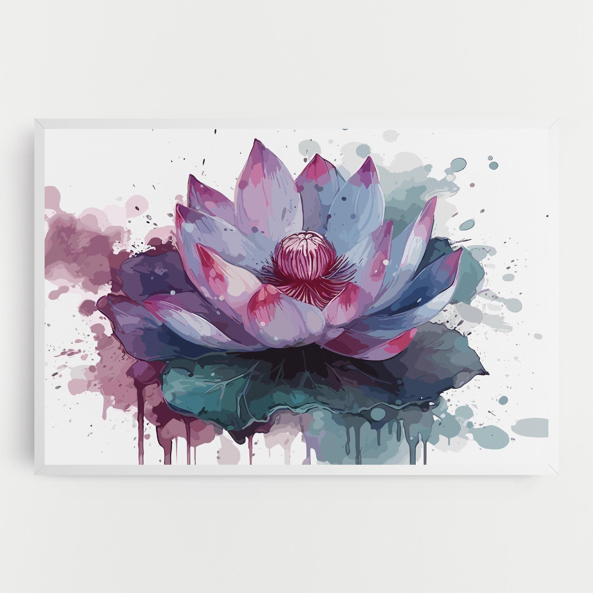 Картина на платно Green Purple Lotus mockup 0