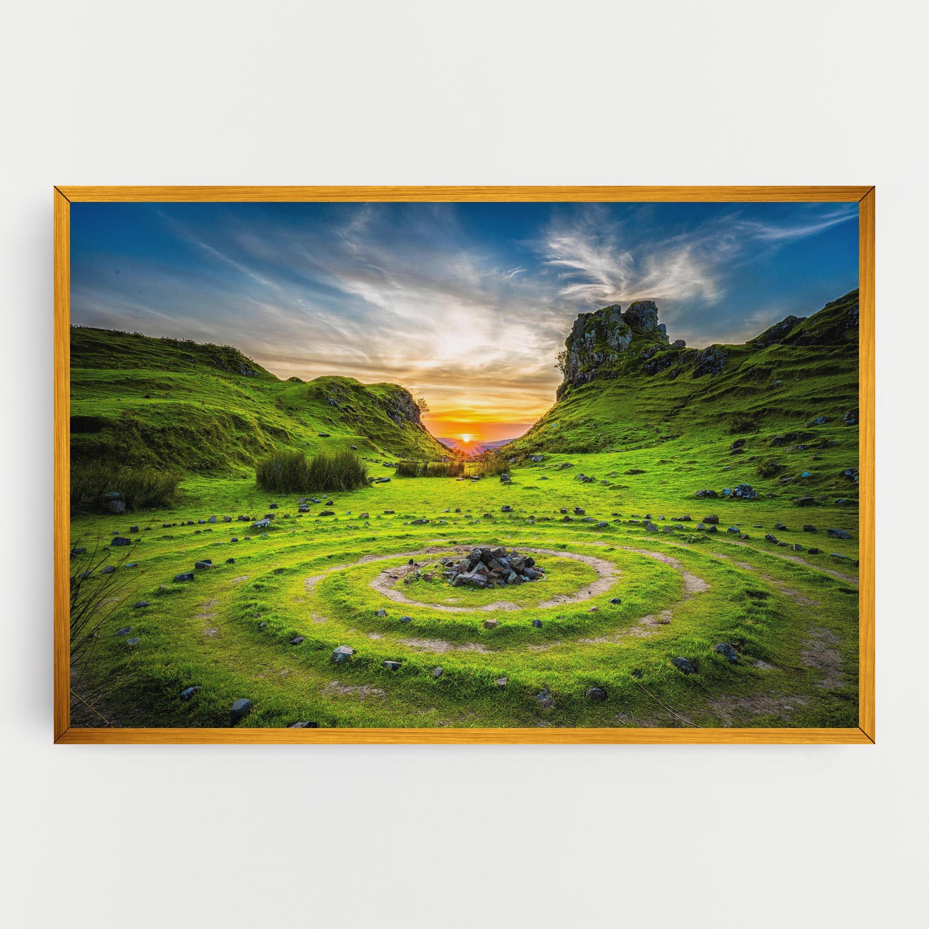 Картина на платно Green Circle Nature mockup 0