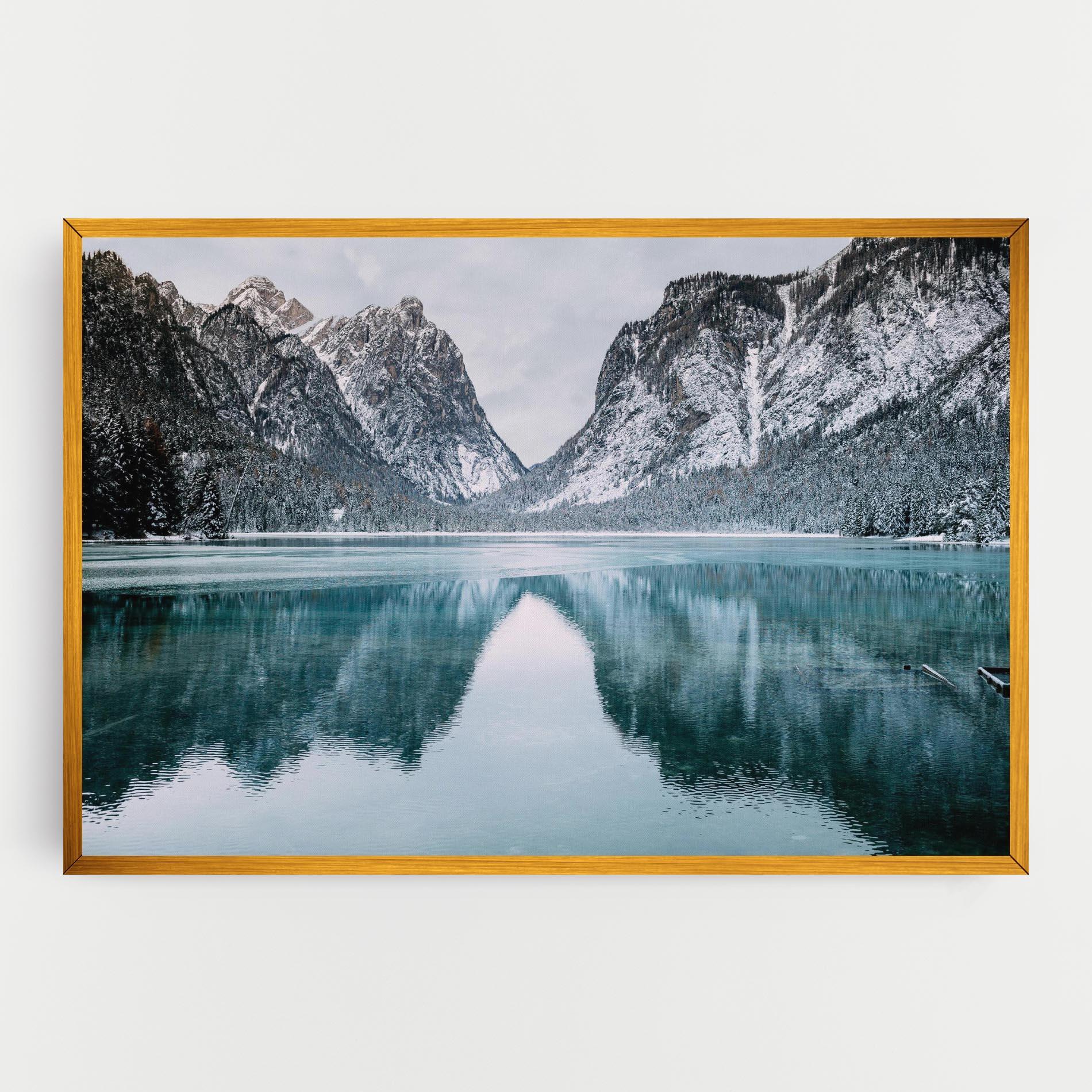 Картина на платно Lake Reflection Mountain mockup 0