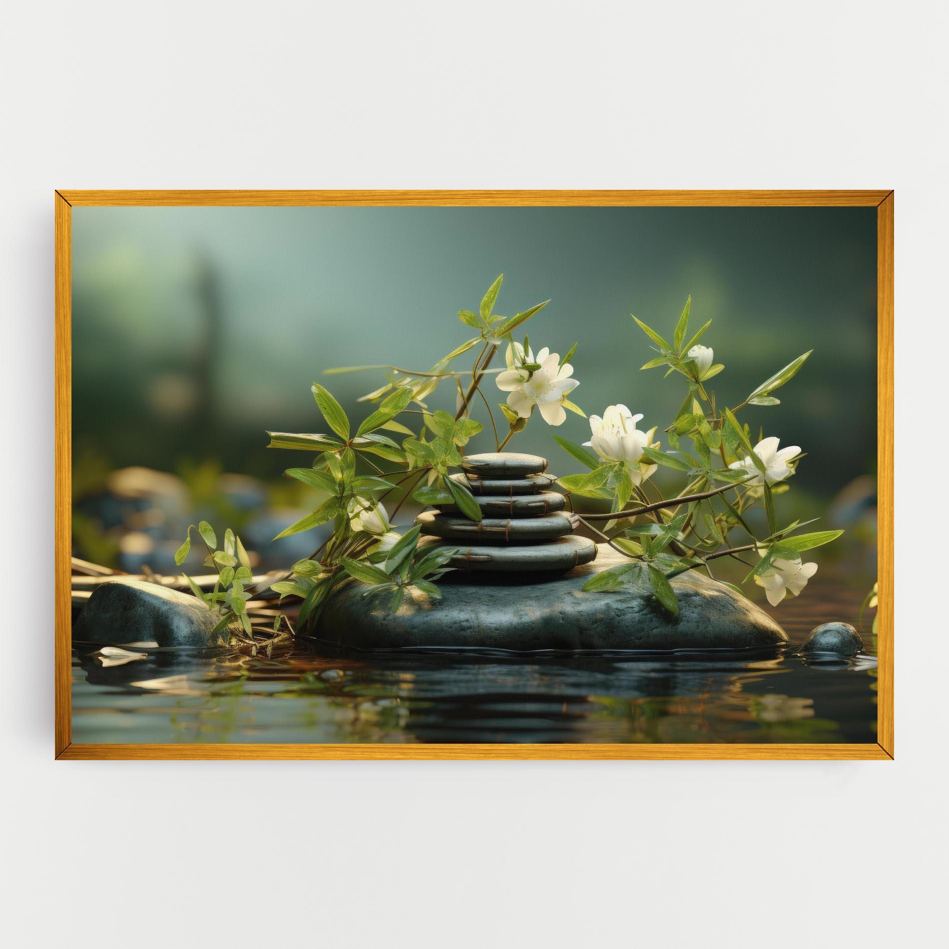 Картина на платно Rock Garden Pond mockup 0