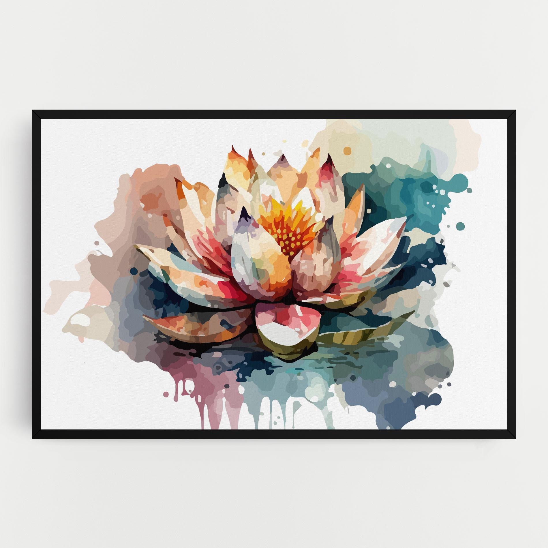 Картина на платно Colorful Lotus Art mockup 0