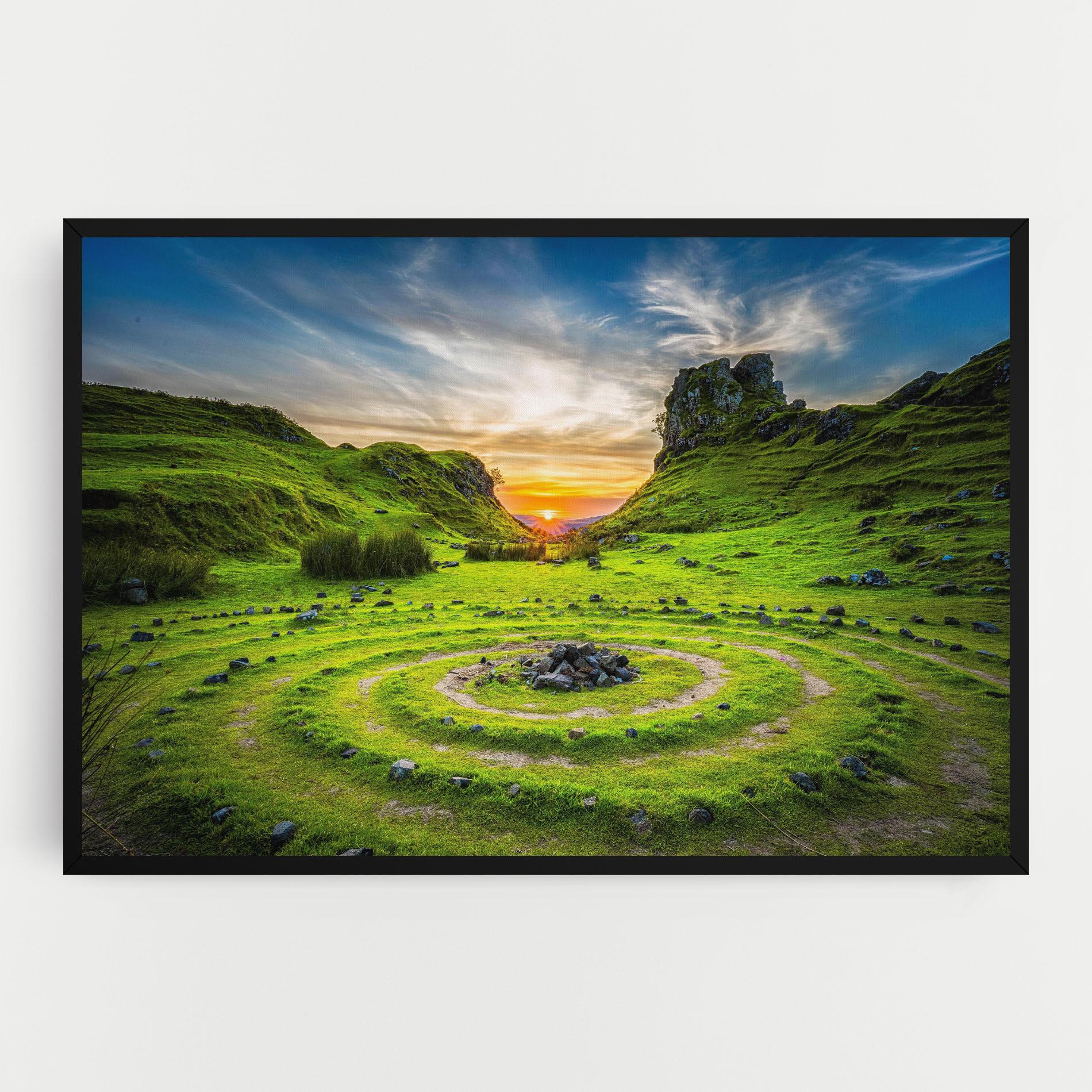 Картина на платно Green Circle Nature mockup 0