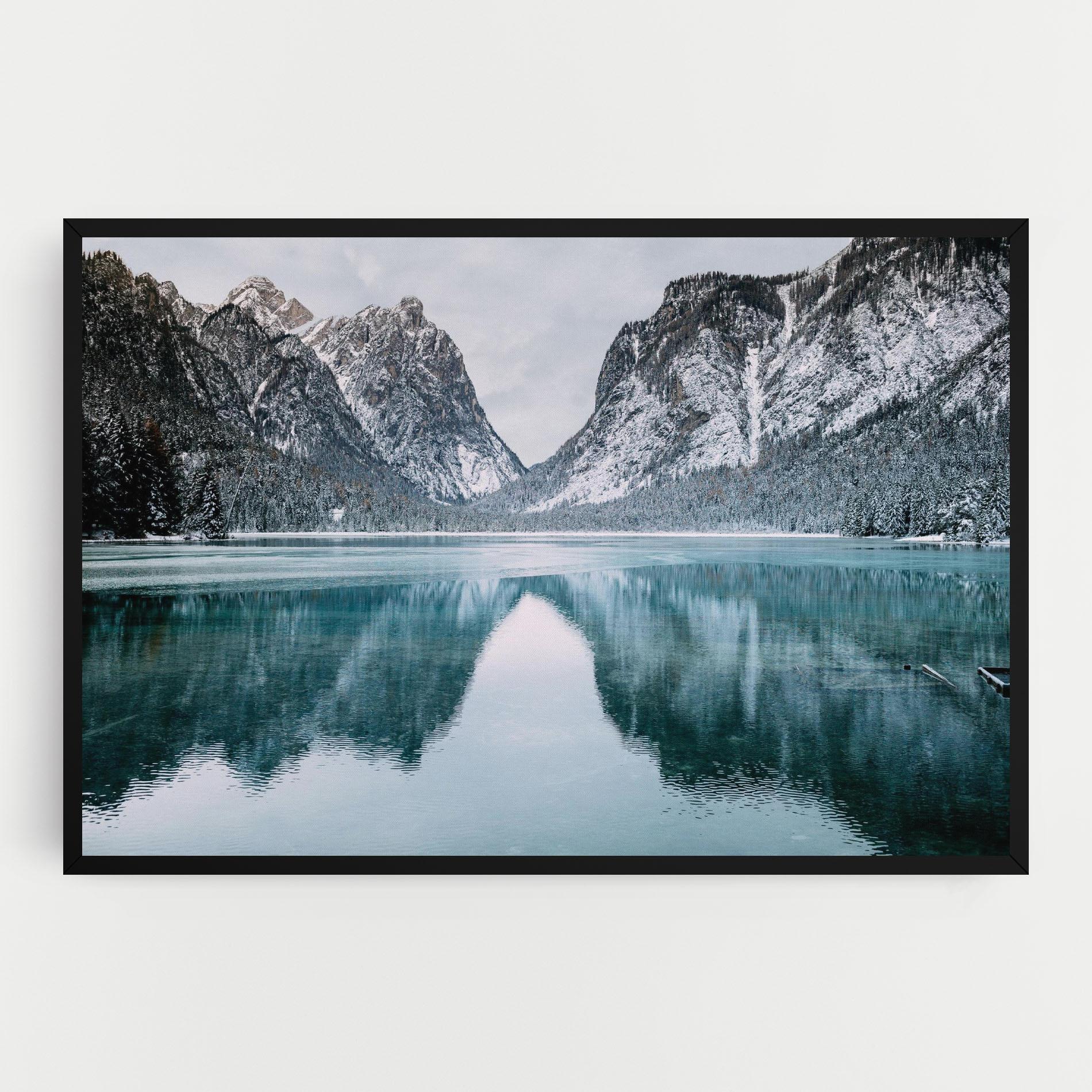 Картина на платно Lake Reflection Mountain mockup 0