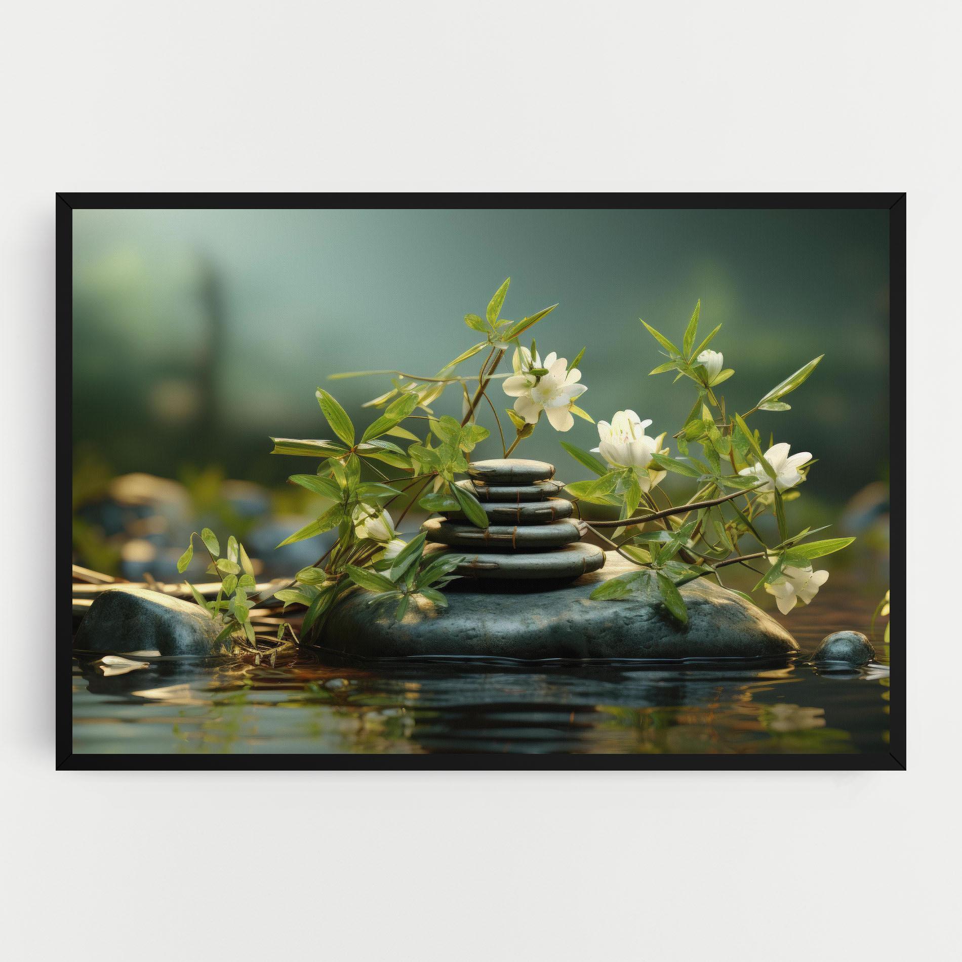 Картина на платно Rock Garden Pond mockup 0