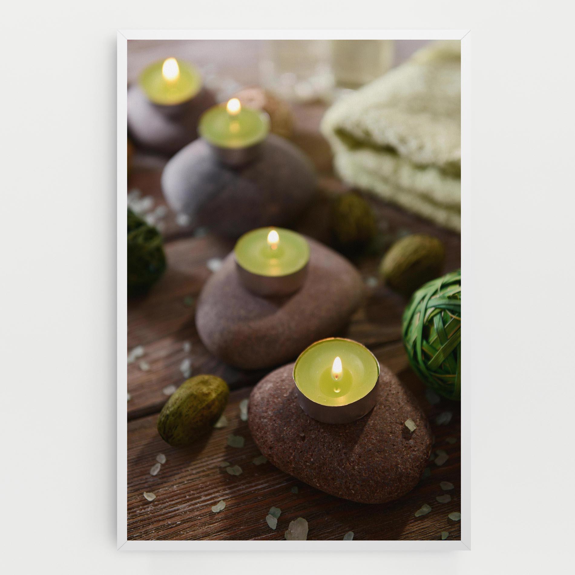Картина на платно Green Candles Spa mockup 0