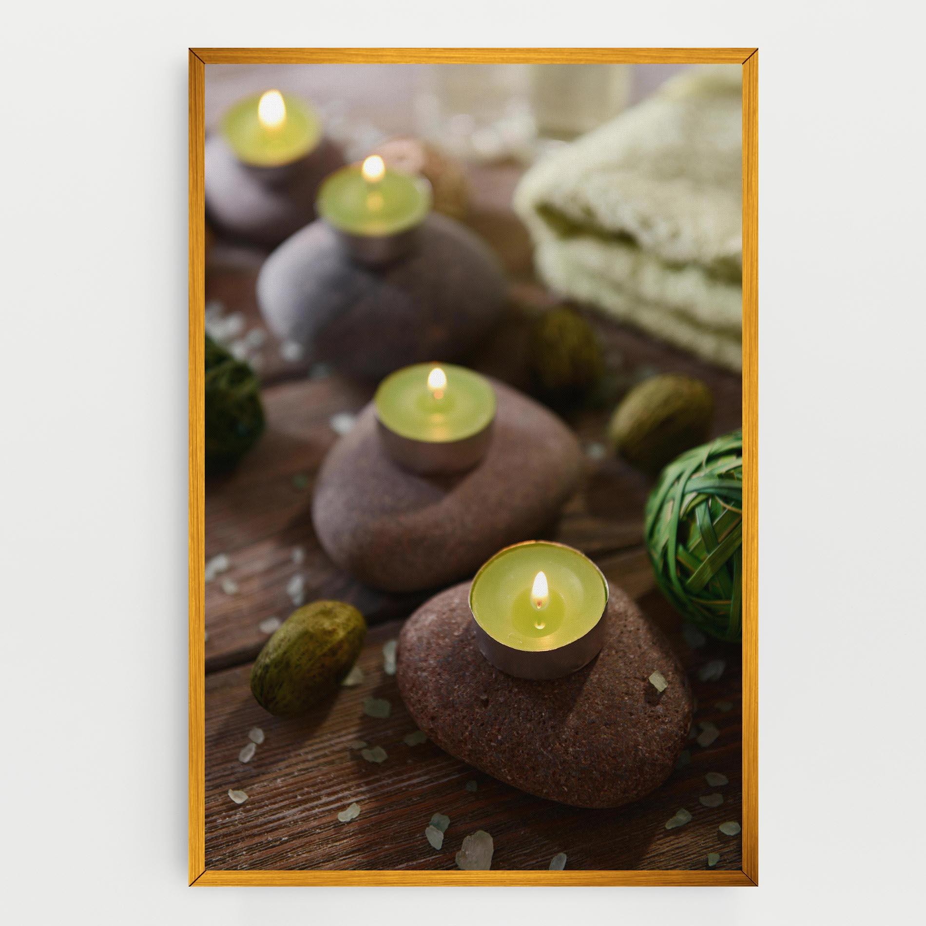 Картина на платно Green Candles Spa mockup 0