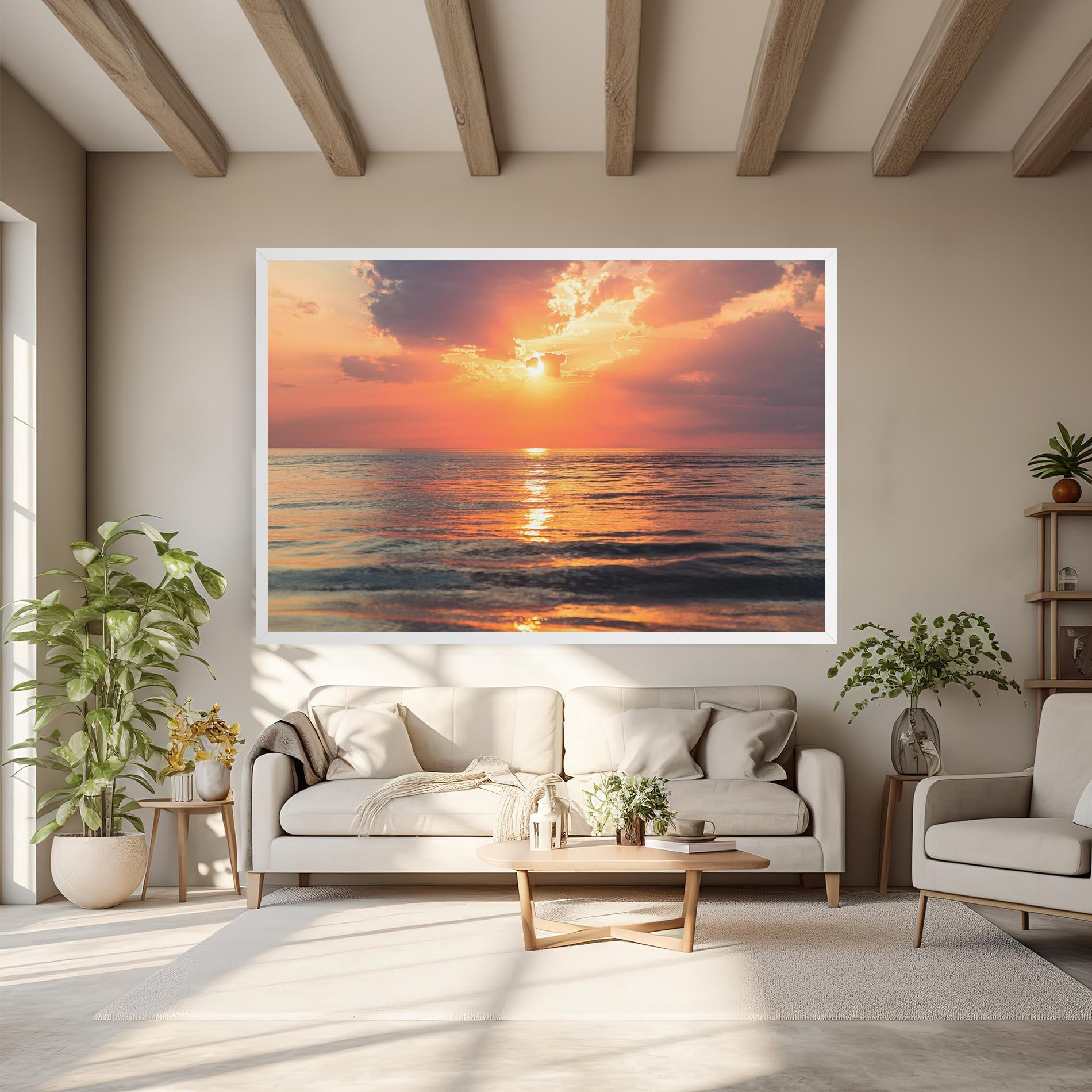 Картина на платно Orange Sunrise Cloud mockup 6