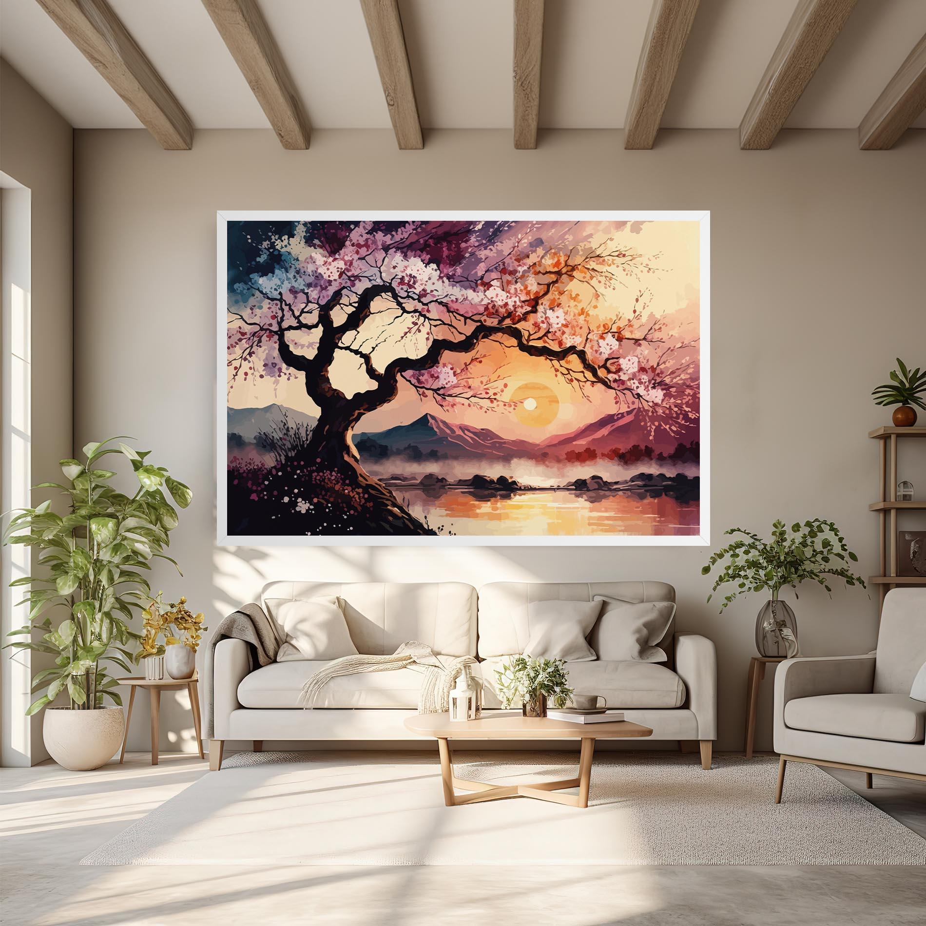 Картина на платно Pink Tree Nature mockup 6