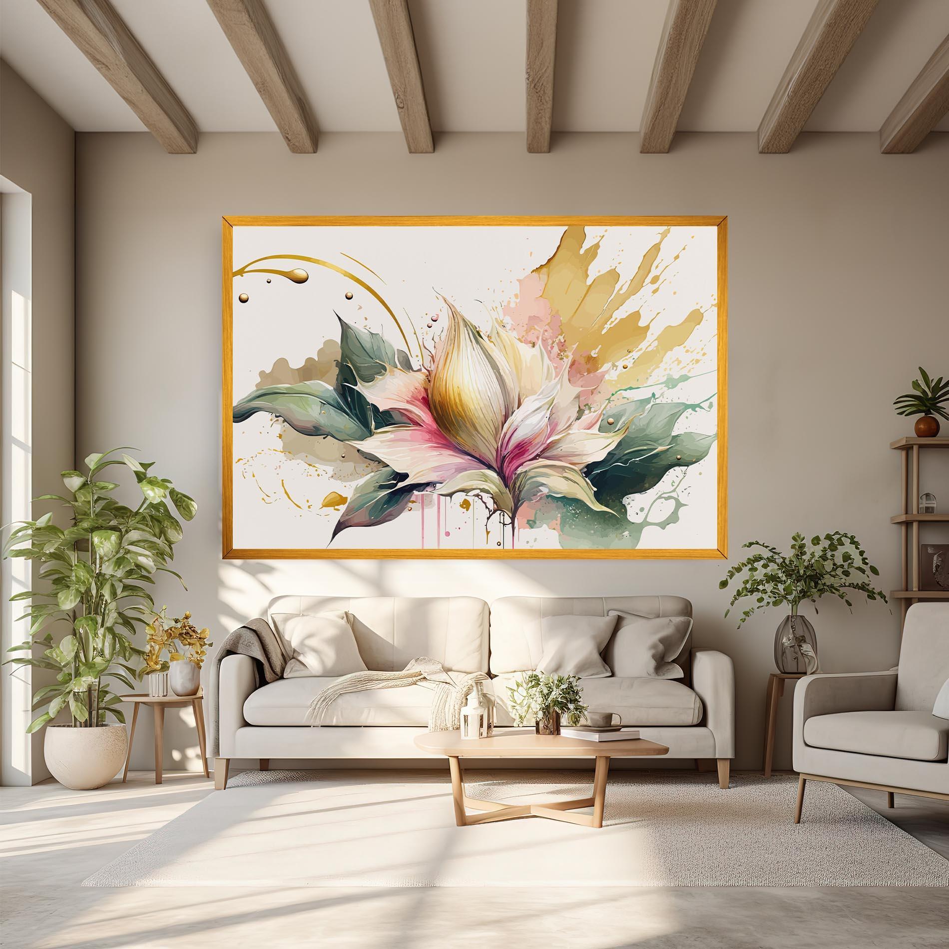 Картина на платно Cream Pink Nature mockup 6