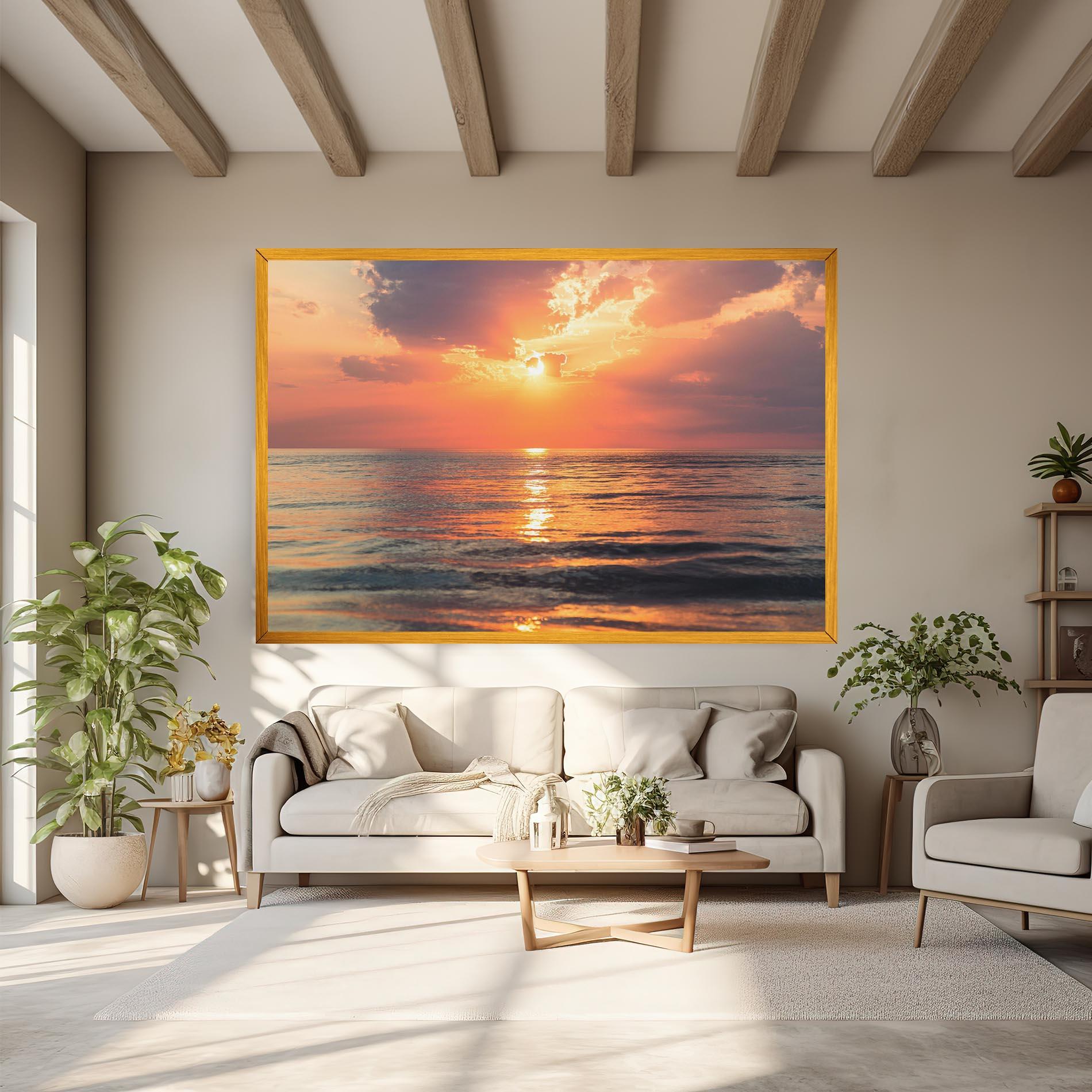 Картина на платно Orange Sunrise Cloud mockup 6