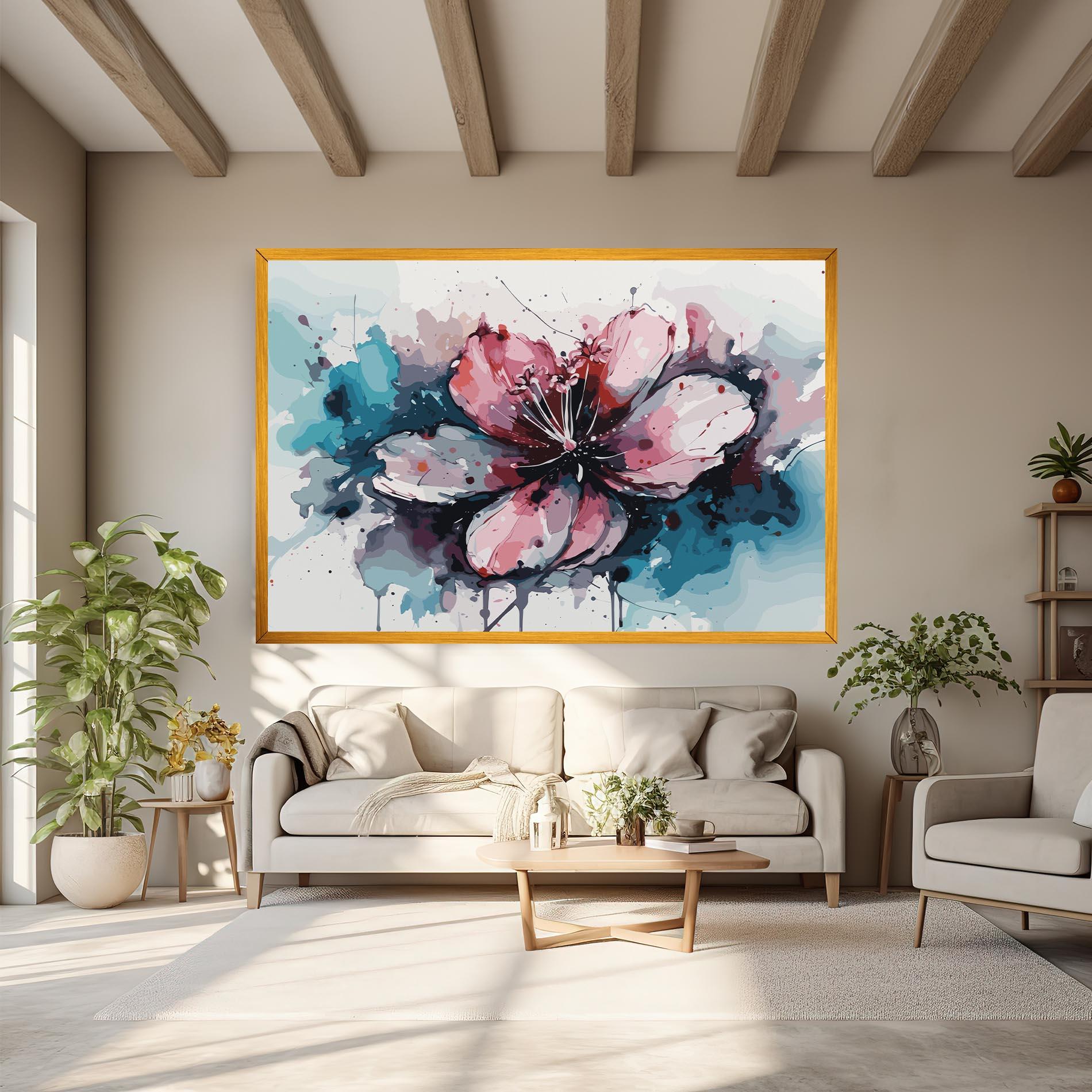 Картина на платно Pink Blue Nature mockup 6