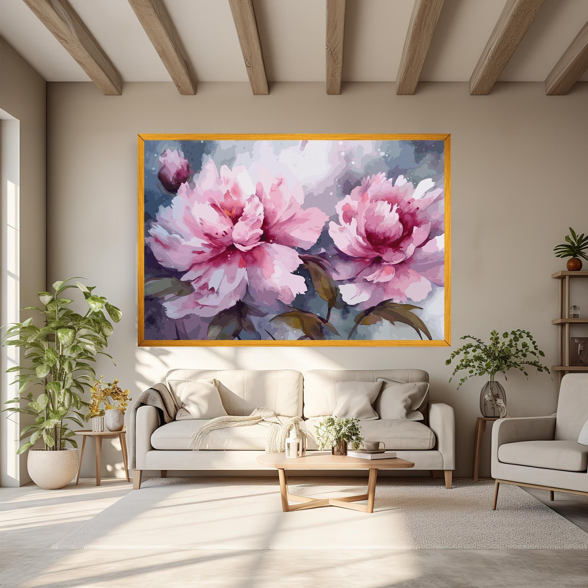 Картина на платно Pink Nature Flower mockup 6