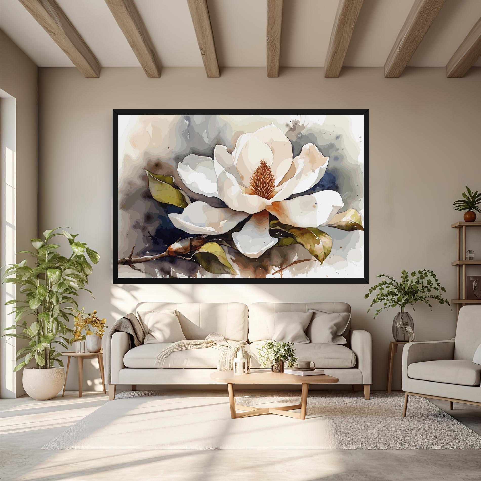 Картина на платно Cream Nature Flower mockup 6