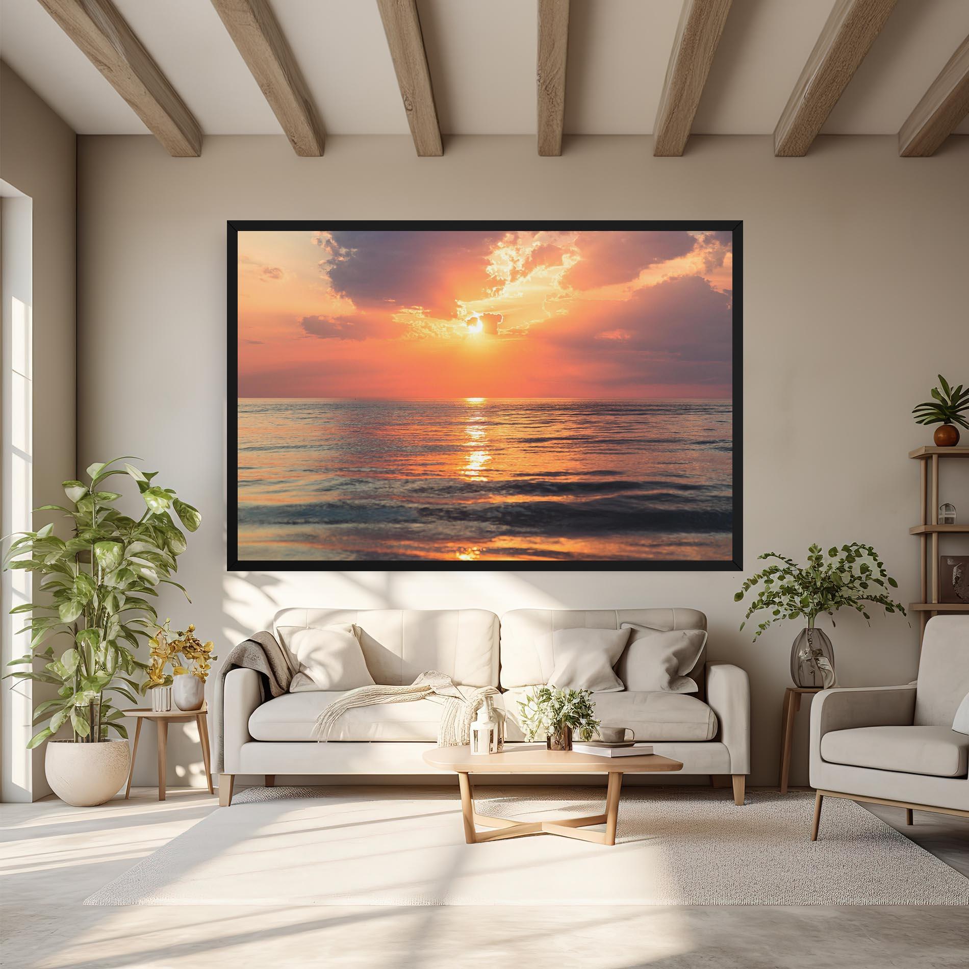 Картина на платно Orange Sunrise Cloud mockup 6