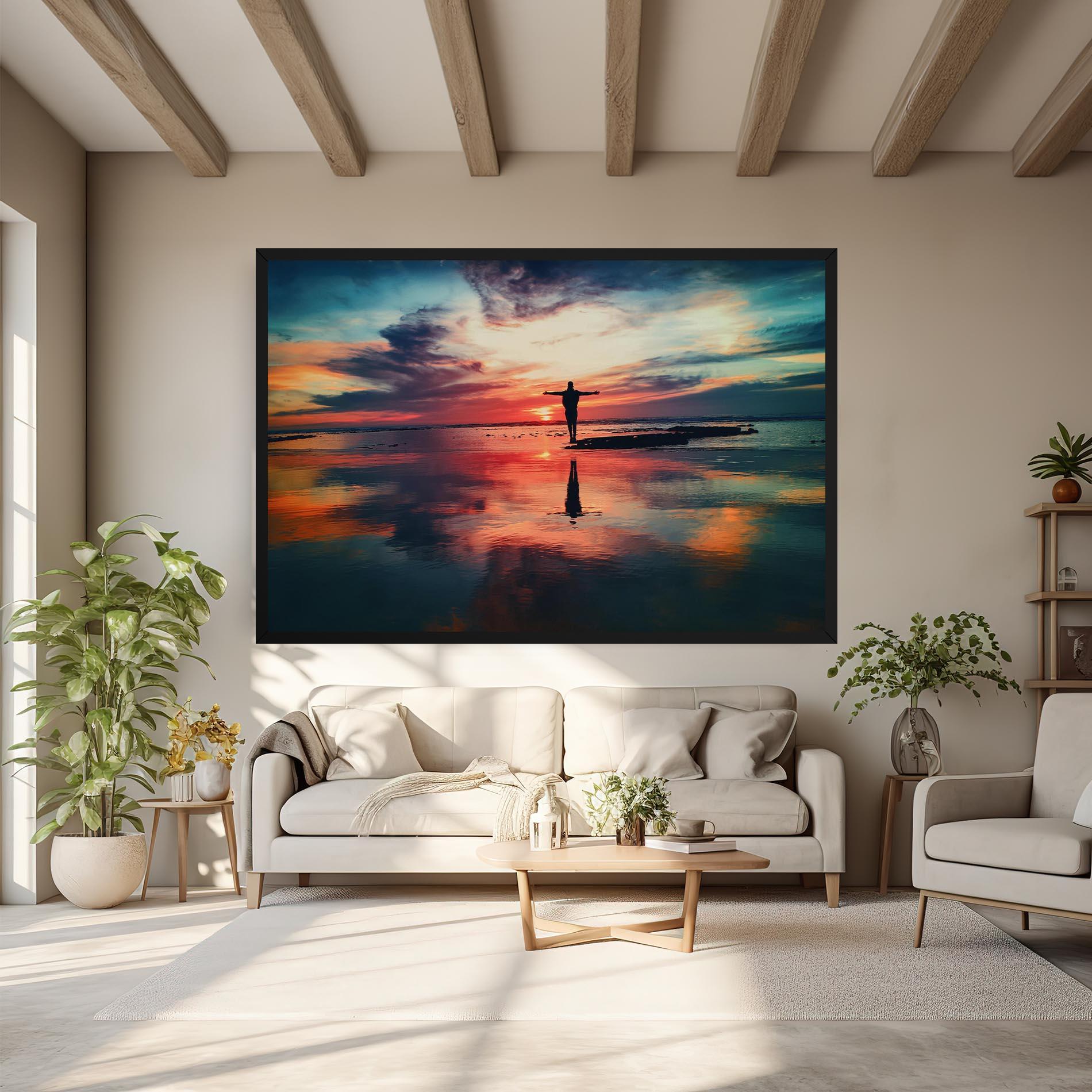 Картина на платно Pink Purple Sky Man mockup 6