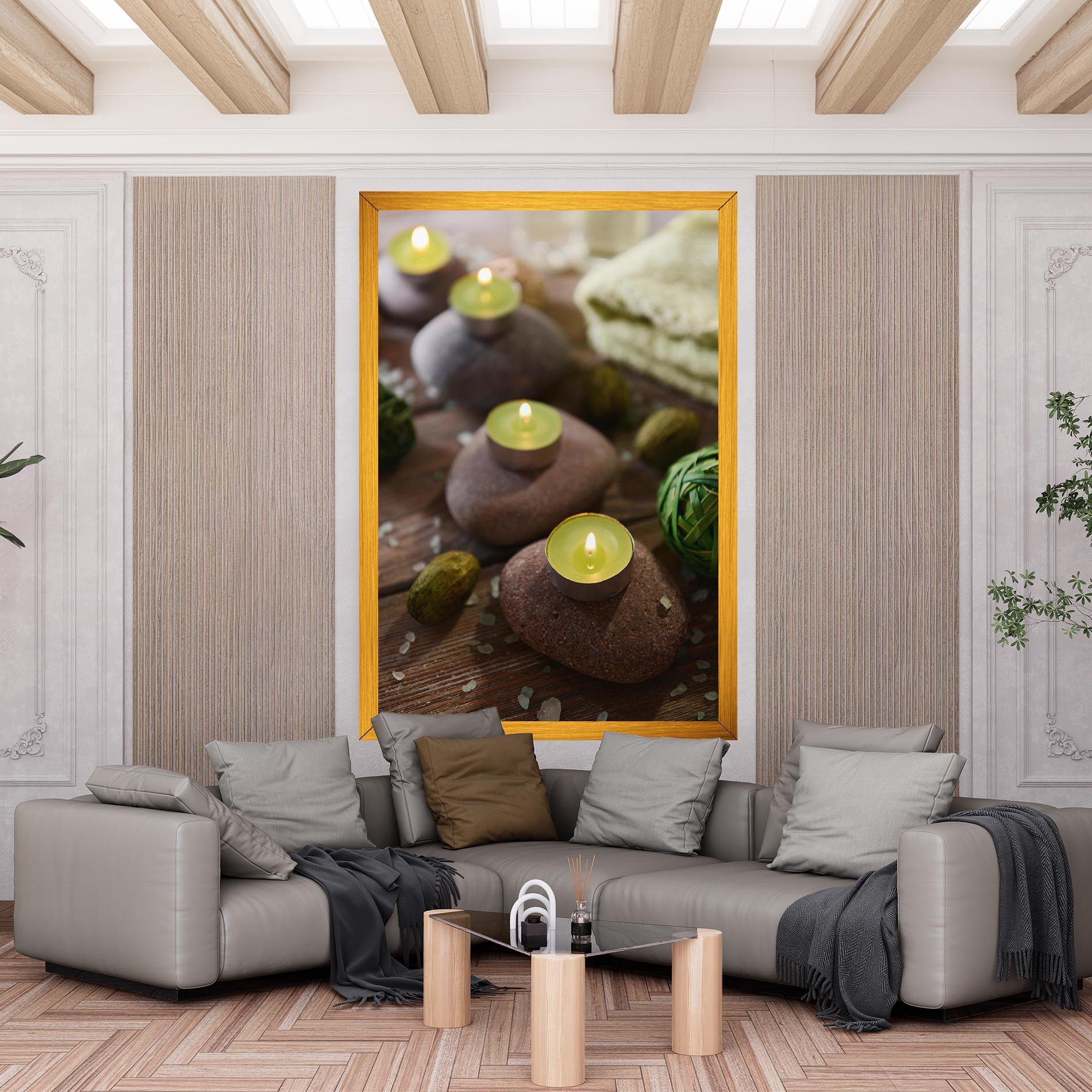Картина на платно Green Candles Spa mockup 6
