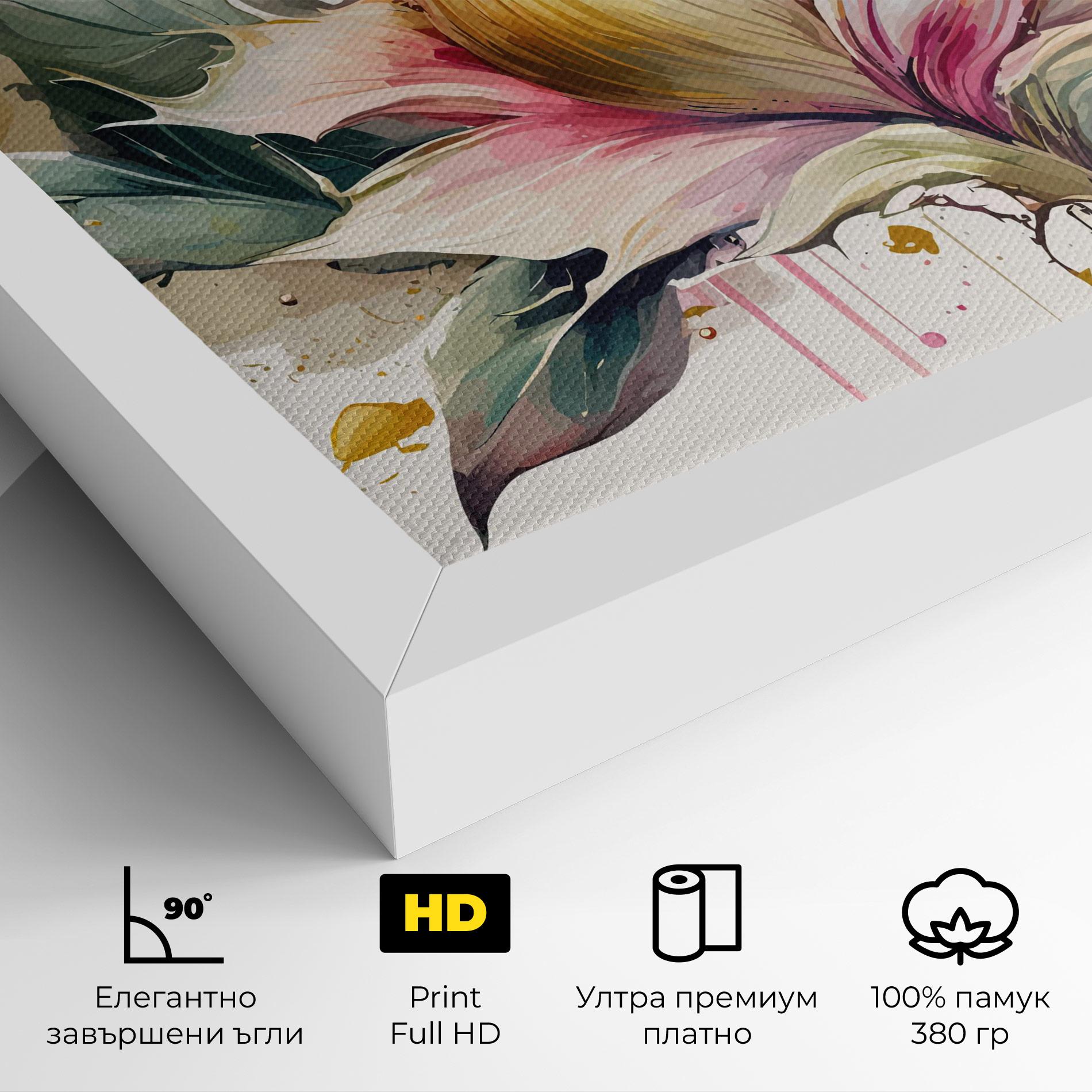 Картина на платно Cream Pink Nature mockup 4