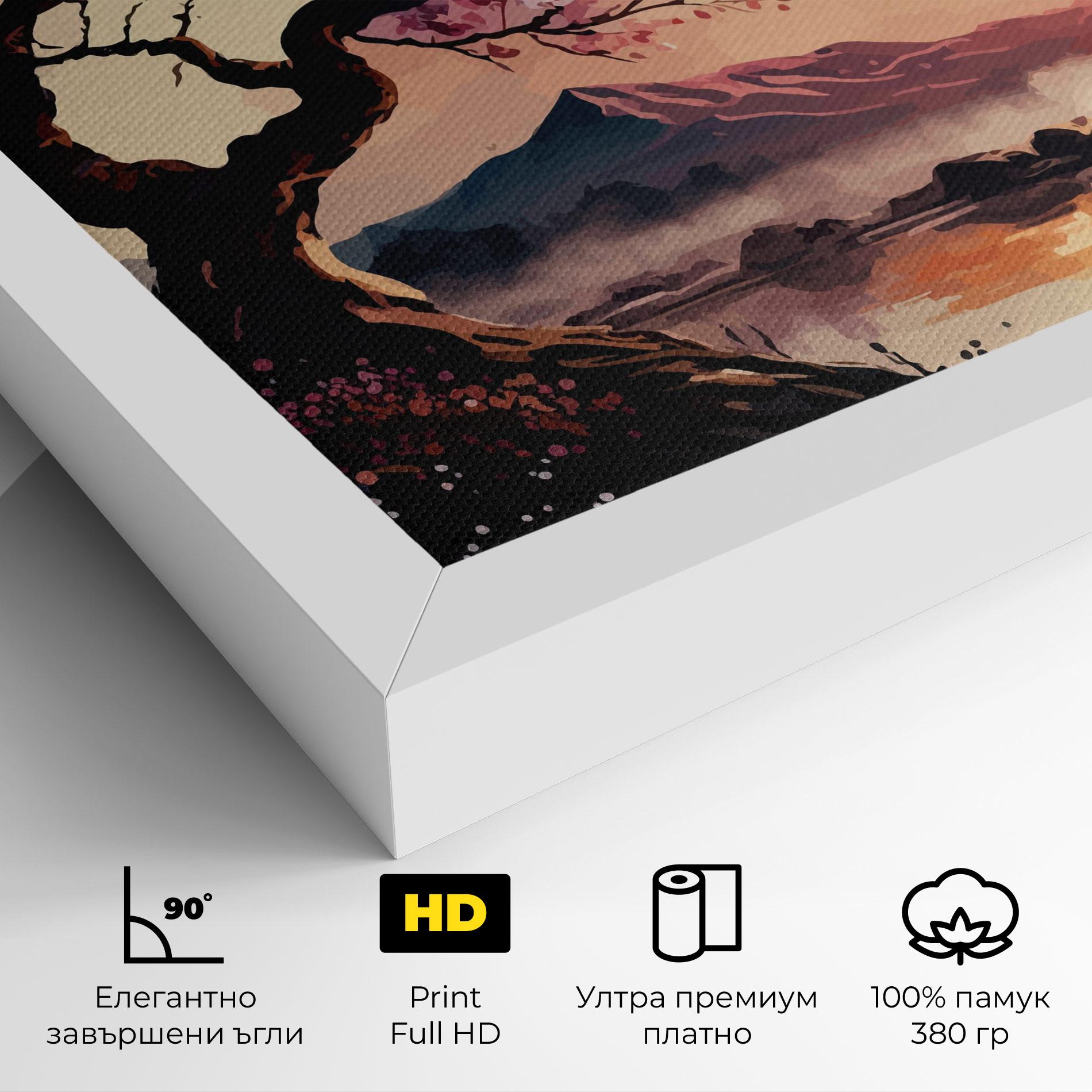 Картина на платно Pink Tree Nature mockup 4
